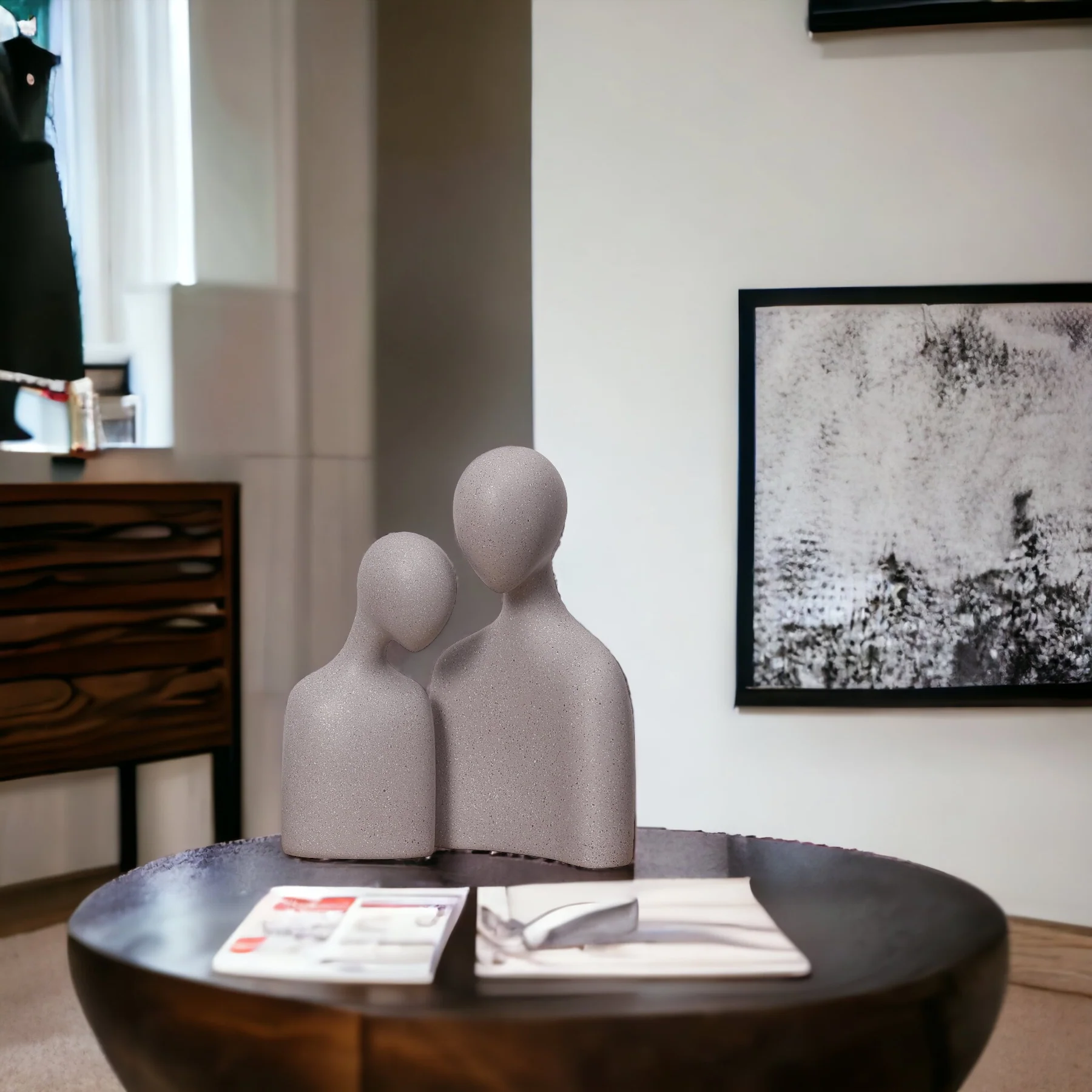 Love Couple Resin Sculpture (Grey) - Image 14