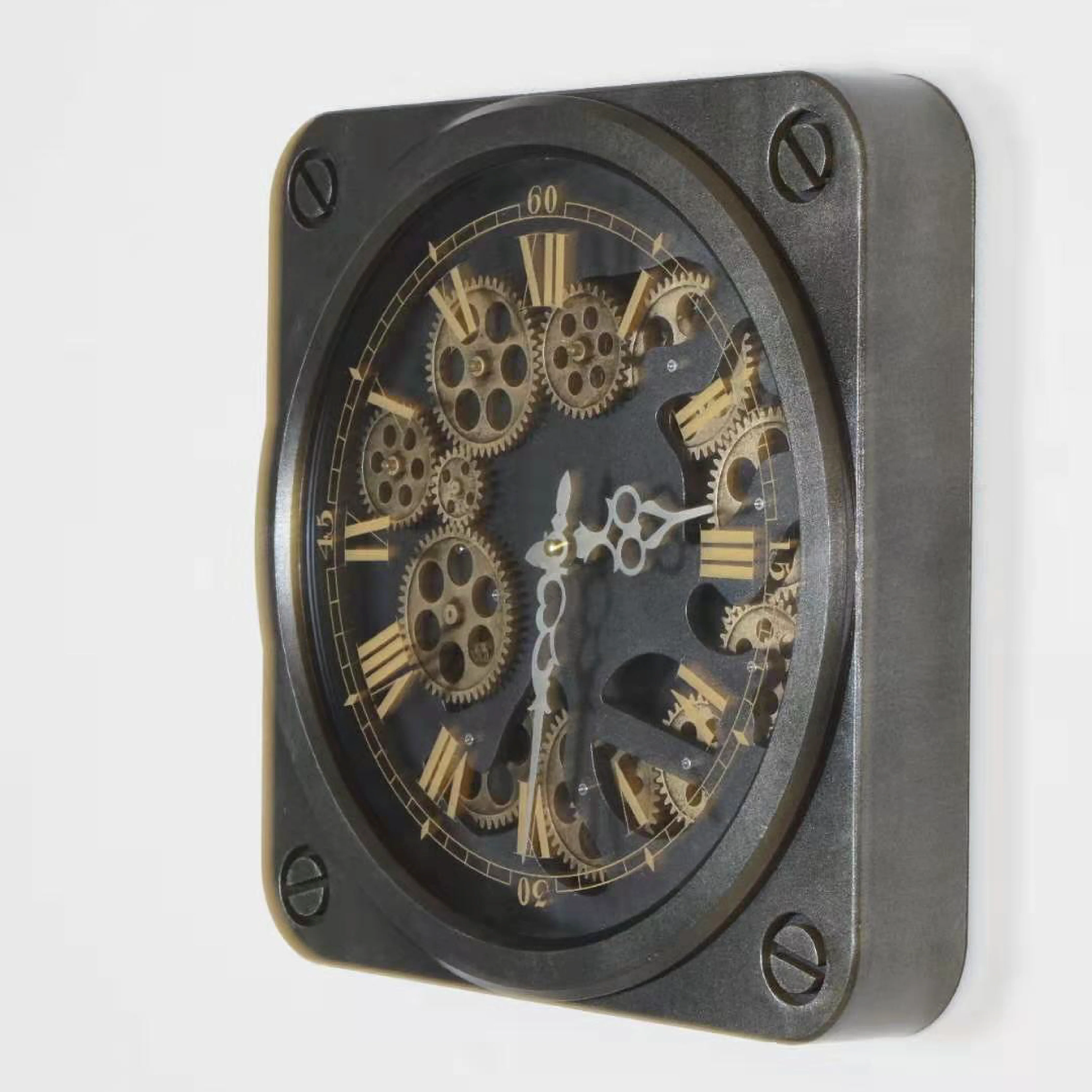 Rexon Mechanical Gear Wall Clock with Roman Numerals (35 cm) - Image 3