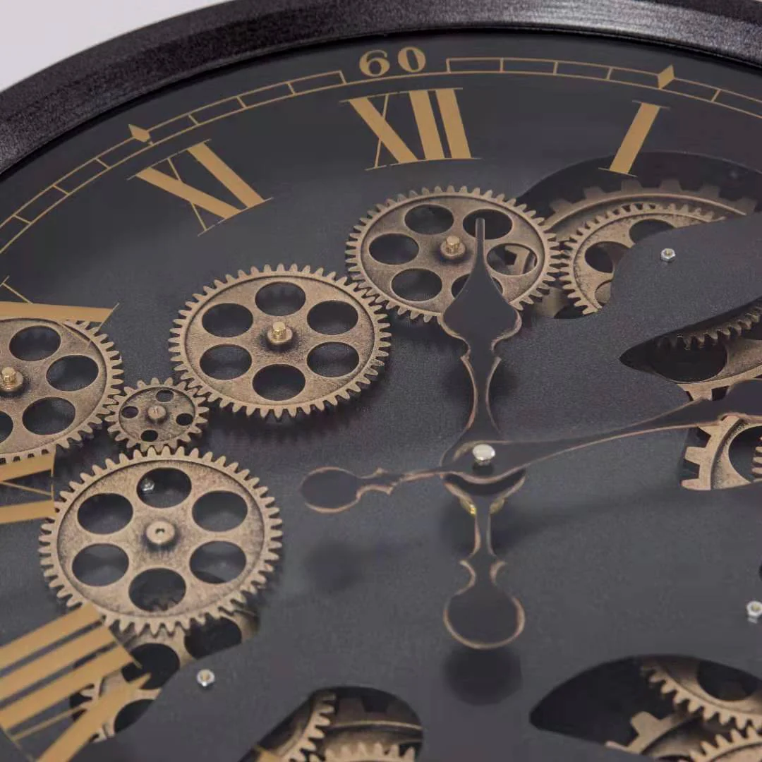 Rexon Mechanical Gear Wall Clock with Roman Numerals (35 cm) - Image 5
