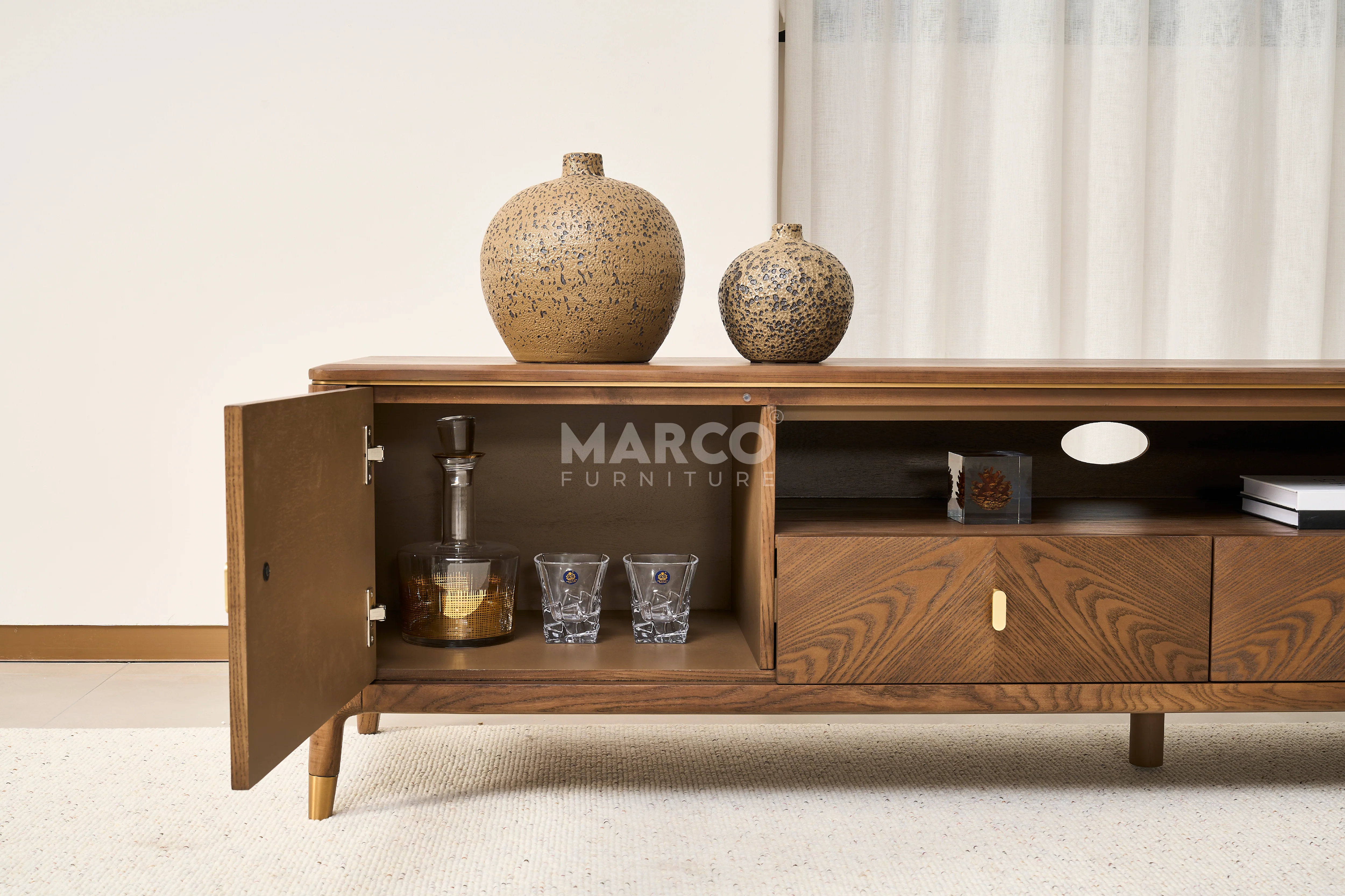 Roma Ash Veneer Entertainment Unit with Storage - Image 11