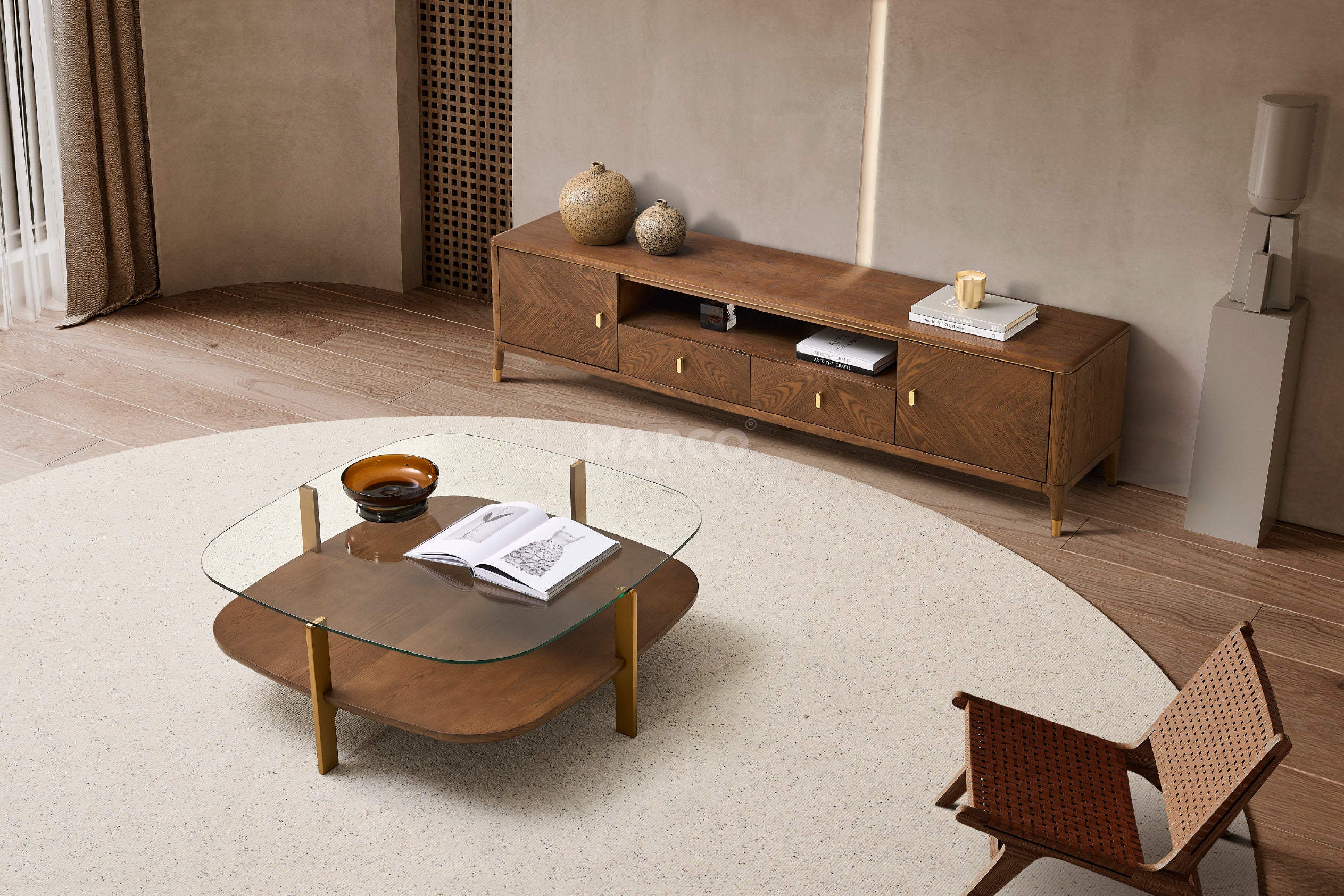Roma Ash Veneer Entertainment Unit with Storage - Image 5