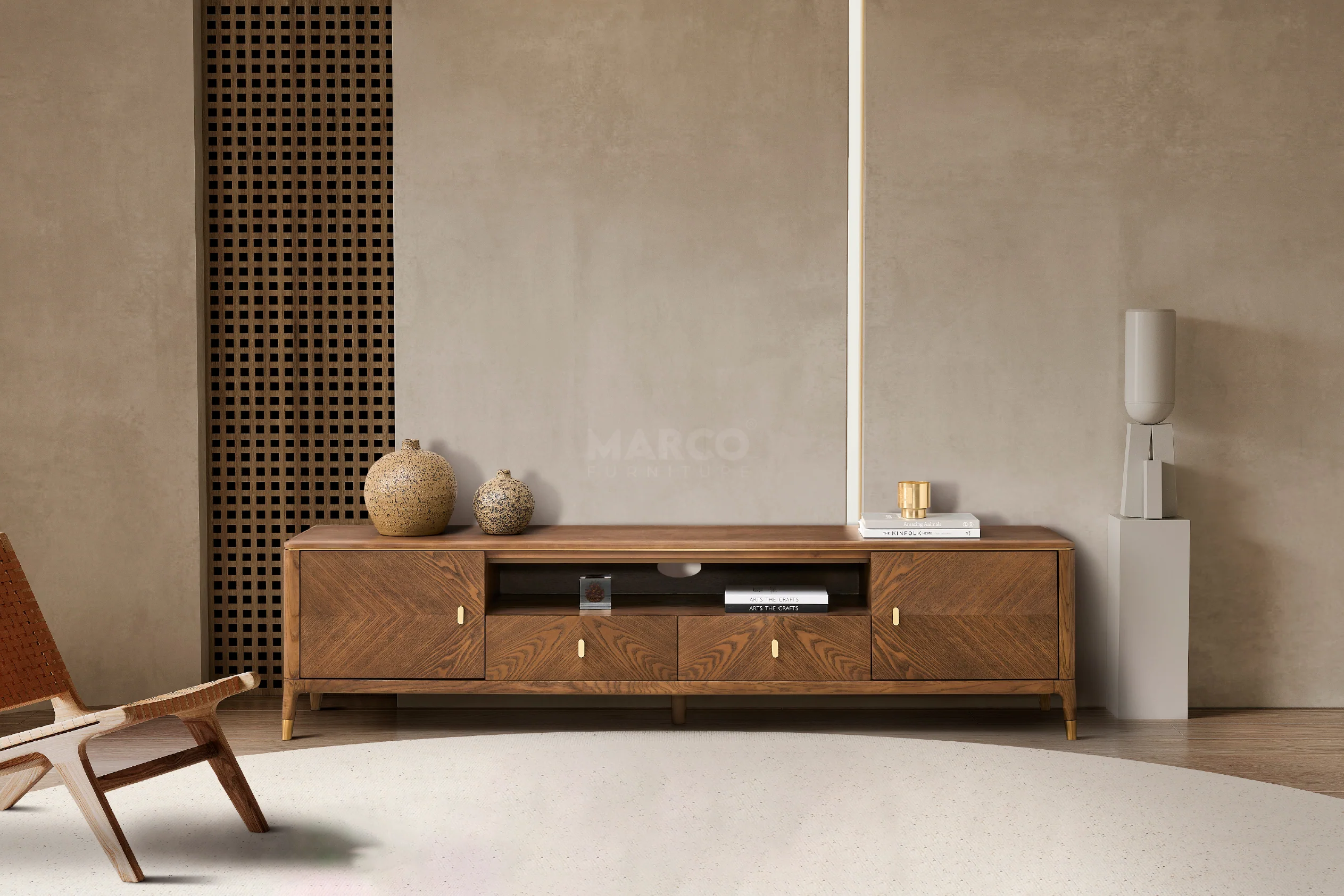 Roma Ash Veneer Entertainment Unit with Storage - Image 6