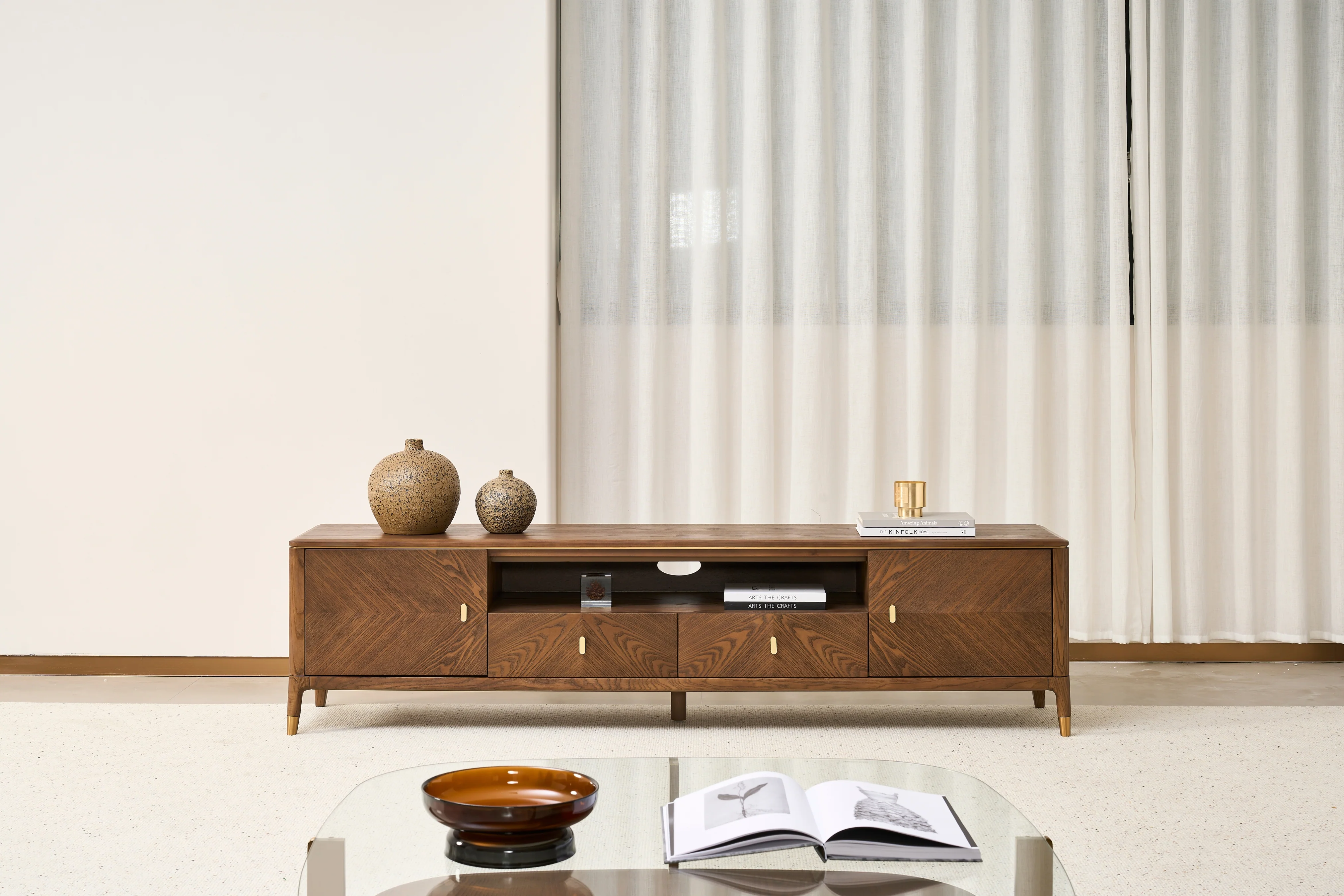 Roma Ash Veneer Entertainment Unit with Storage - Image 7