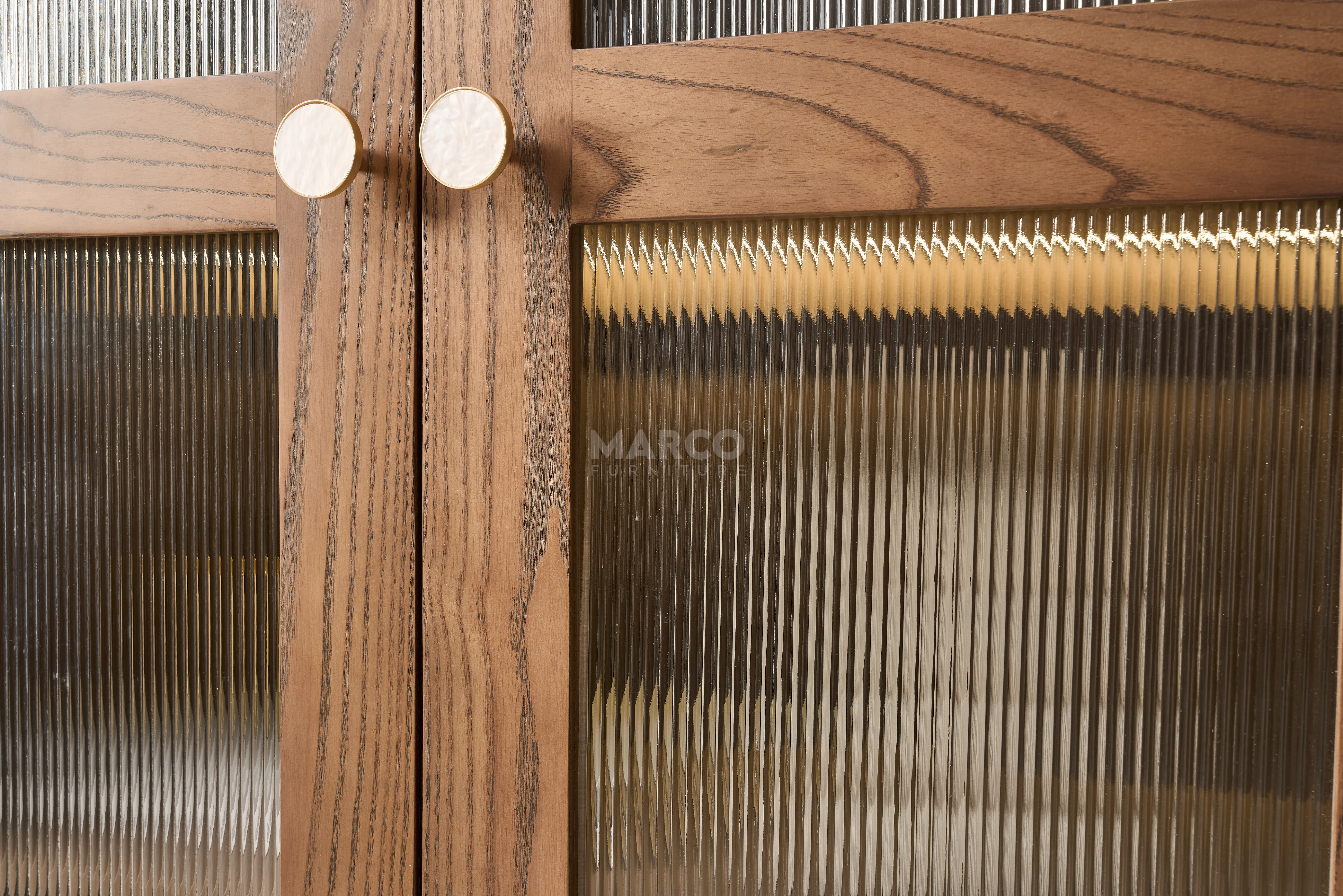 Roma Ash Veneer Wine Cabinet – Arched Bar Cabinet with Wooden Shelves - Image 5