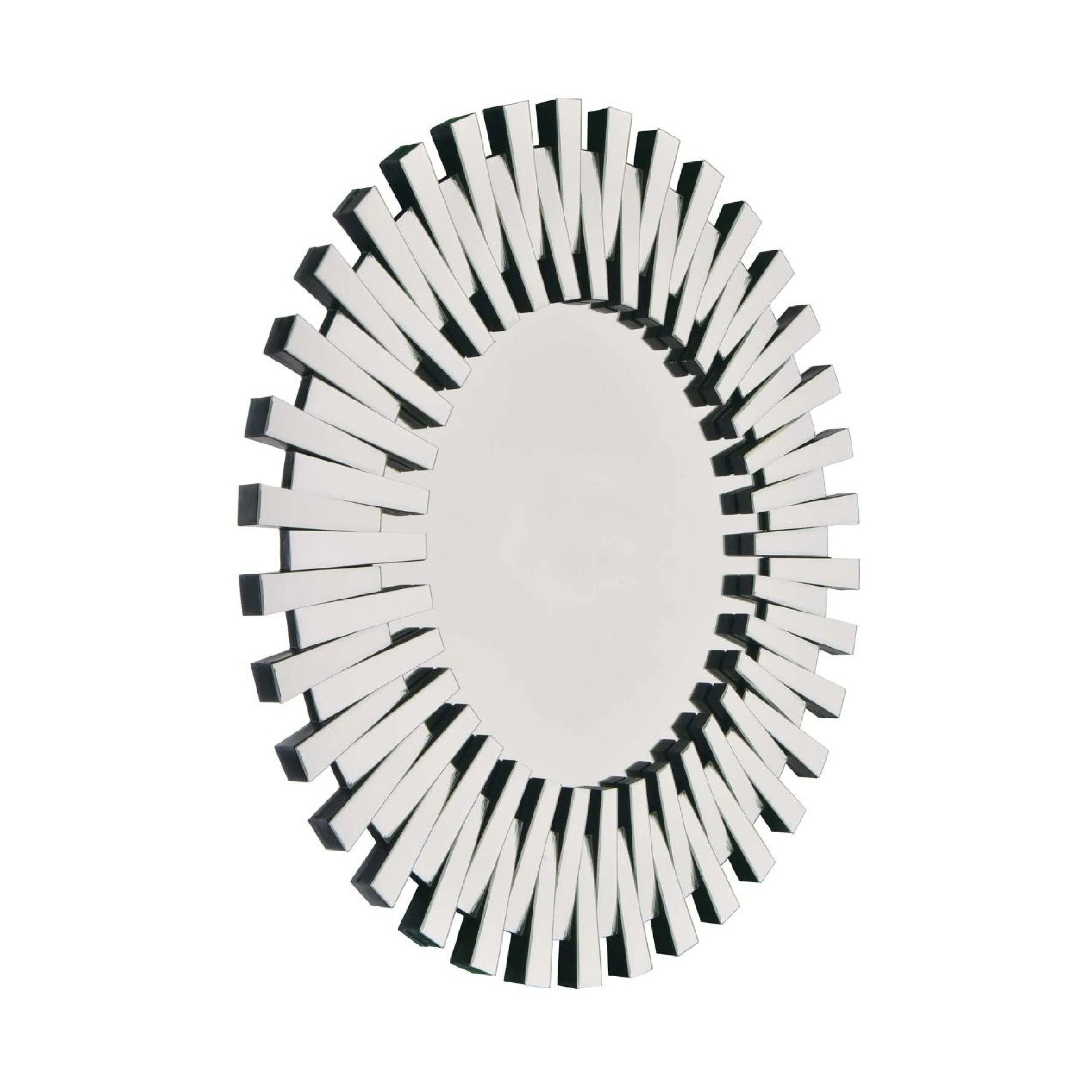 Romano Sunburst Style Round Wall Mirror in Silver (88cm) - Image 4