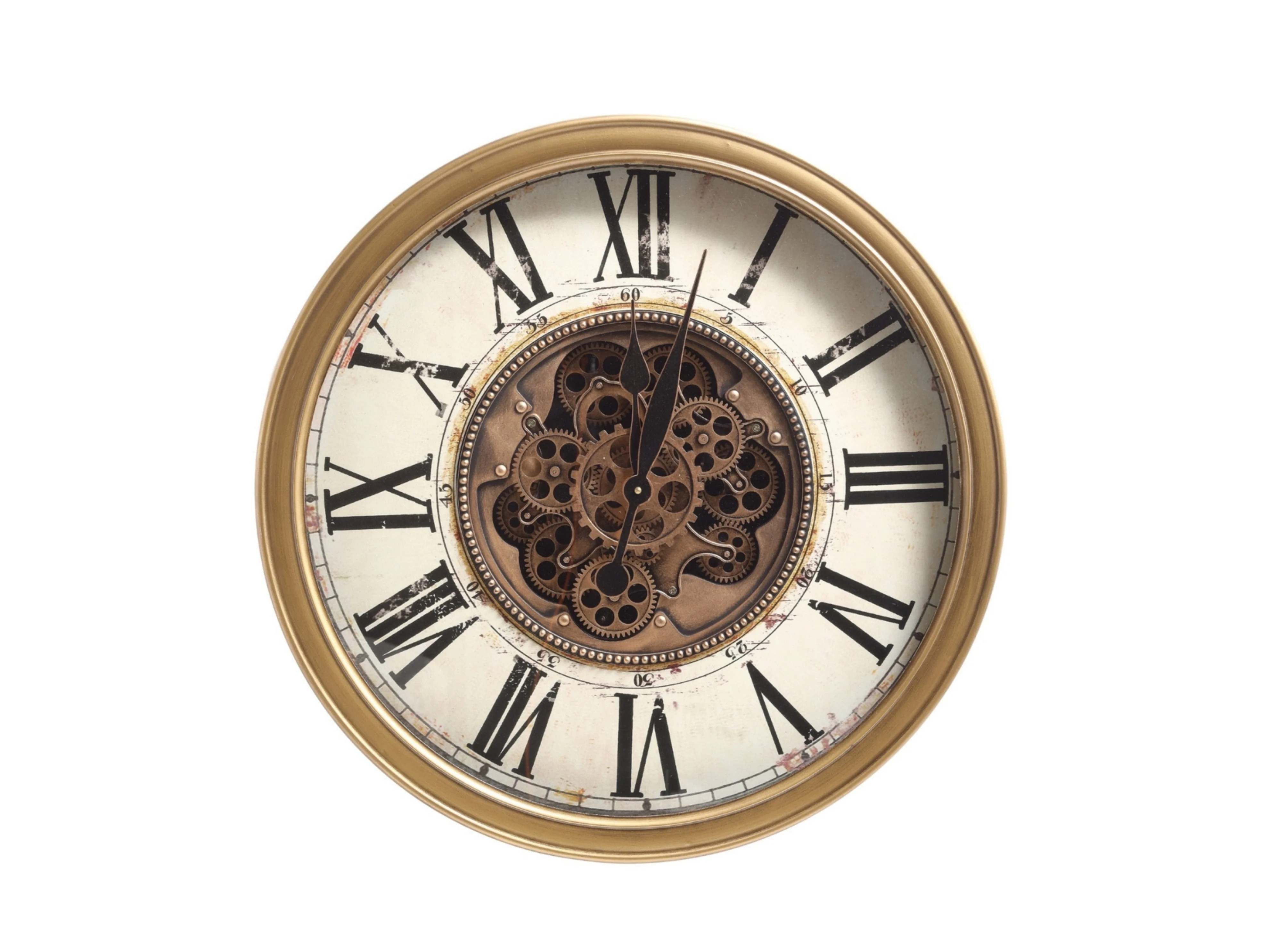 Rustic Vintage Skeleton Gear Wall Clock (66cm) - Image 2