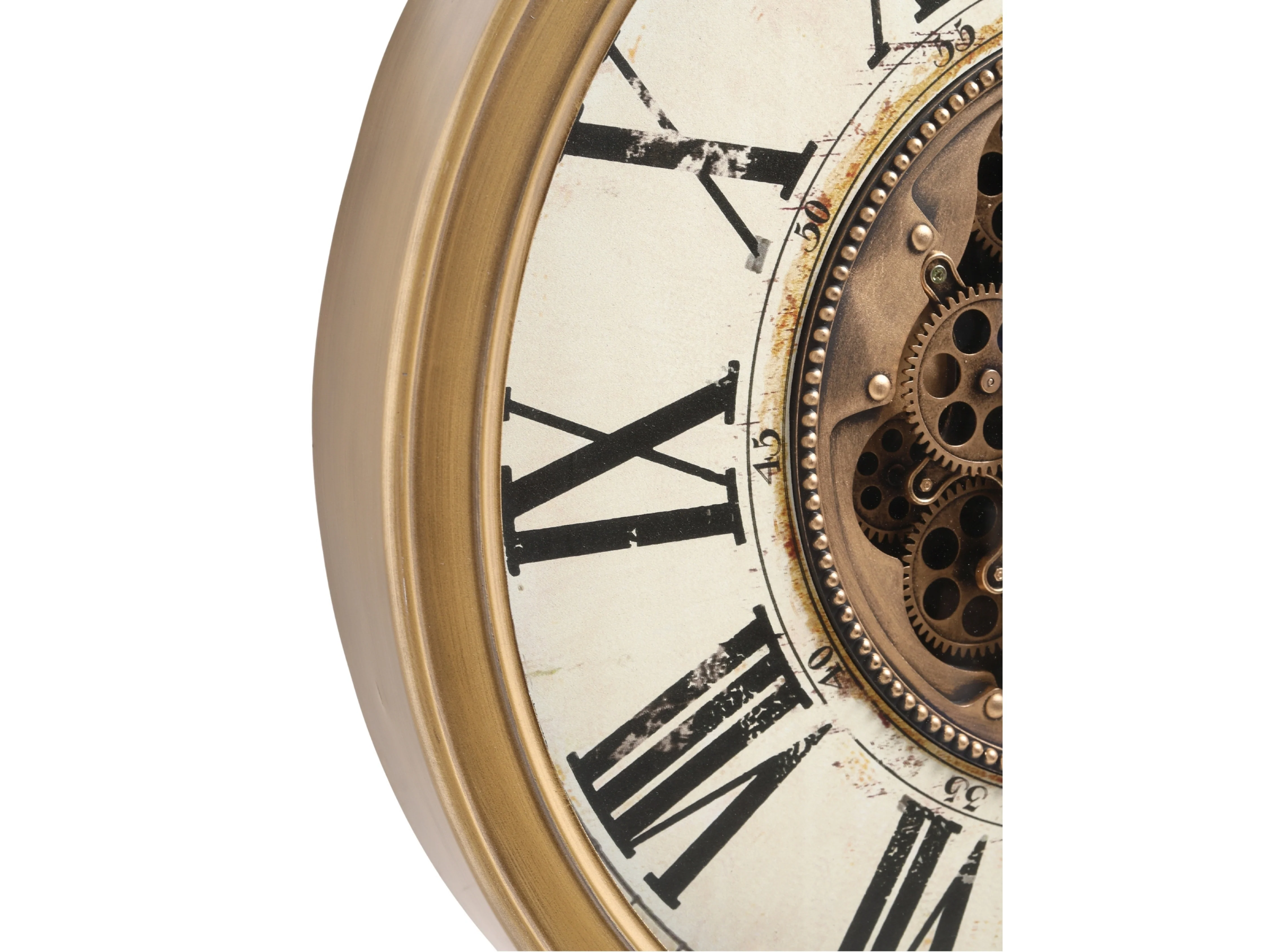Rustic Vintage Skeleton Gear Wall Clock (66cm) - Image 4