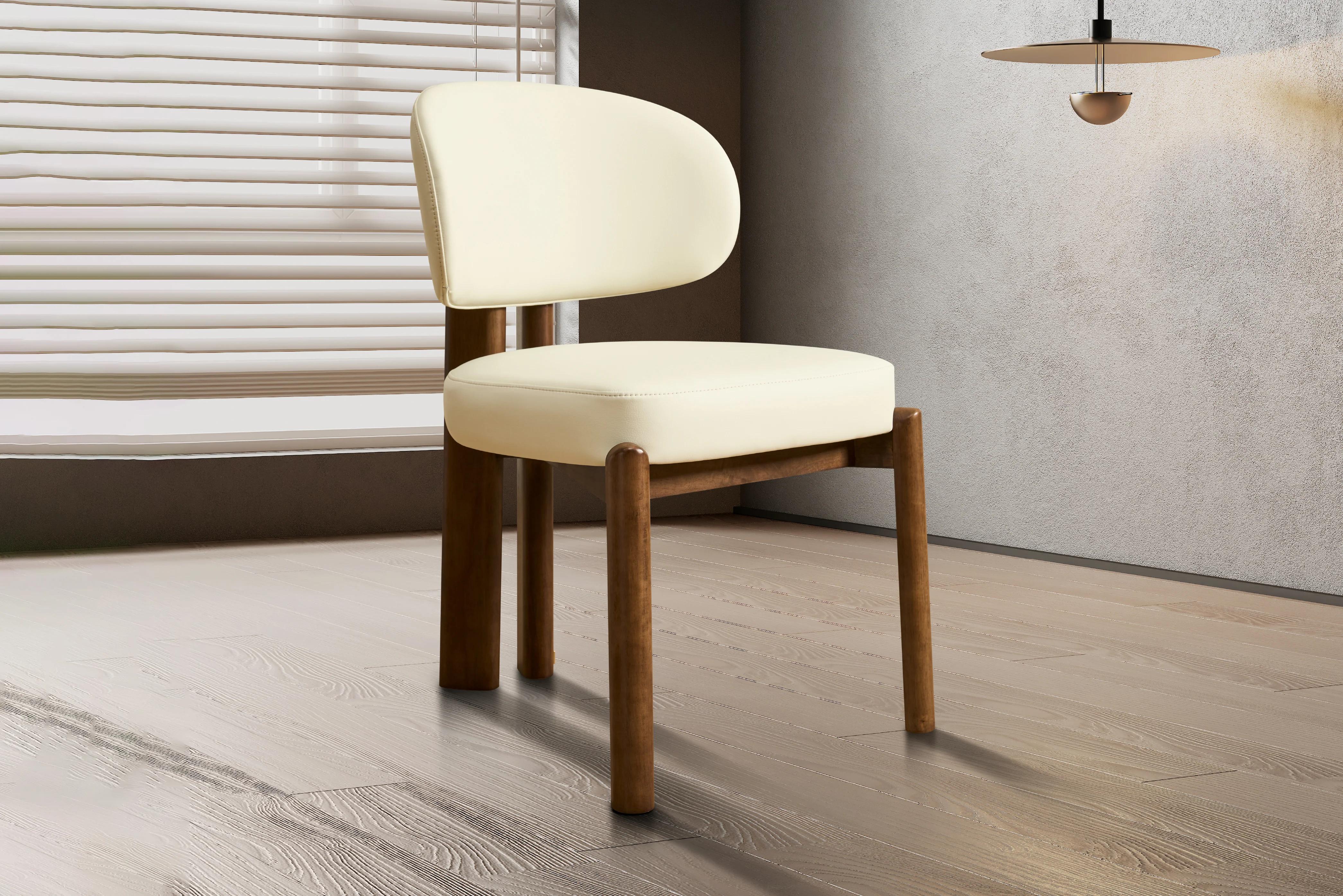 Sofie Leather Dining Chair – Modern Design with Wooden Legs - Image 2