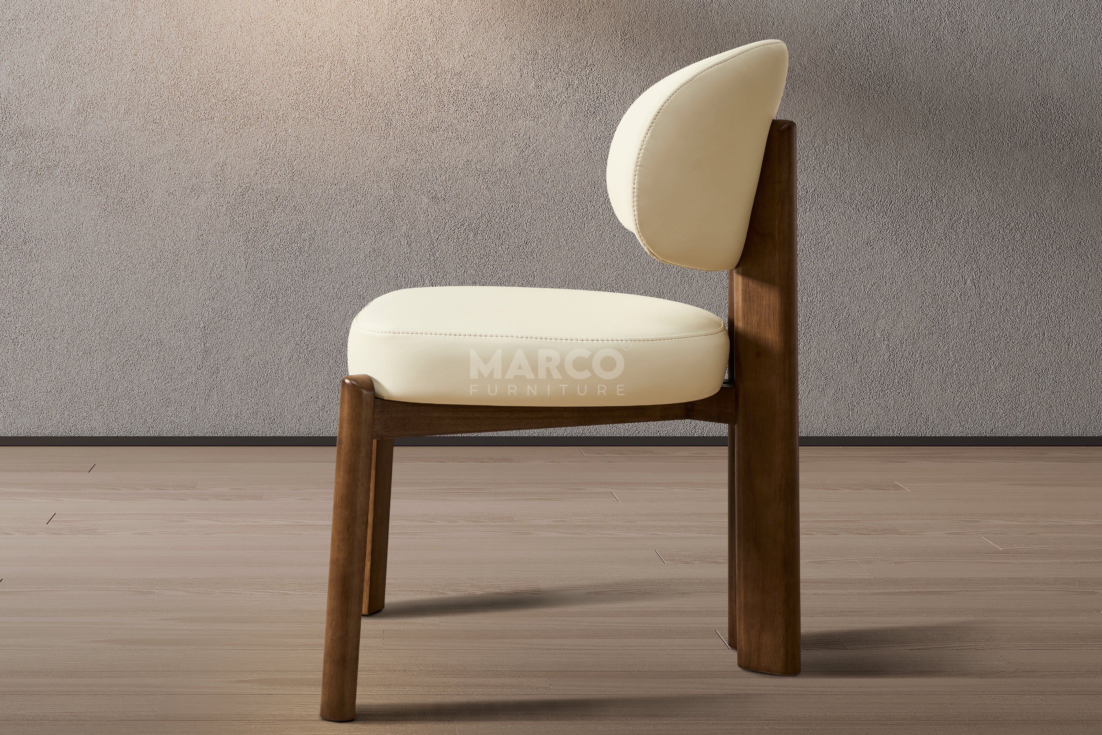 Sofie Leather Dining Chair – Modern Design with Wooden Legs - Image 3