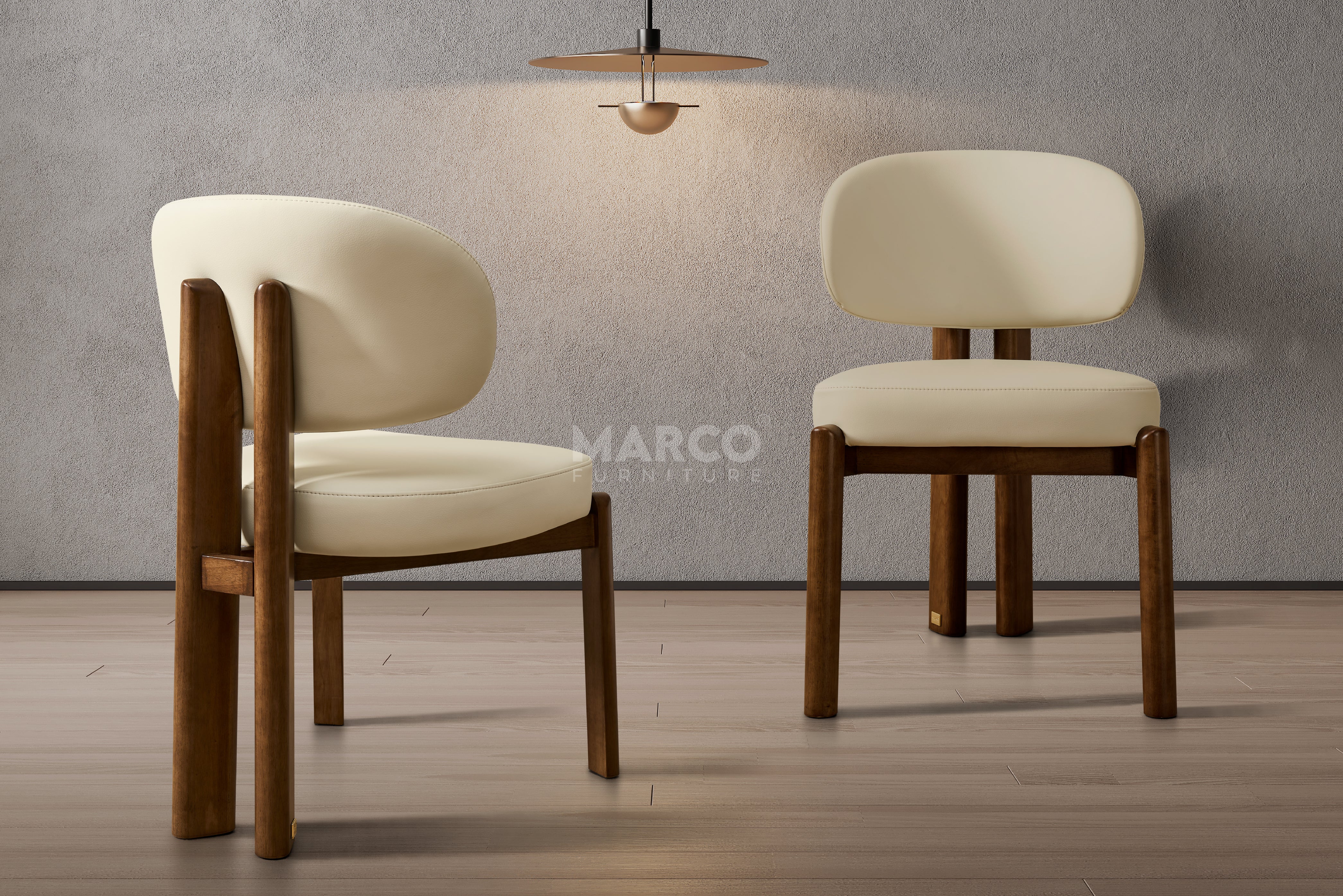Sofie Leather Dining Chair – Modern Design with Wooden Legs - Image 4