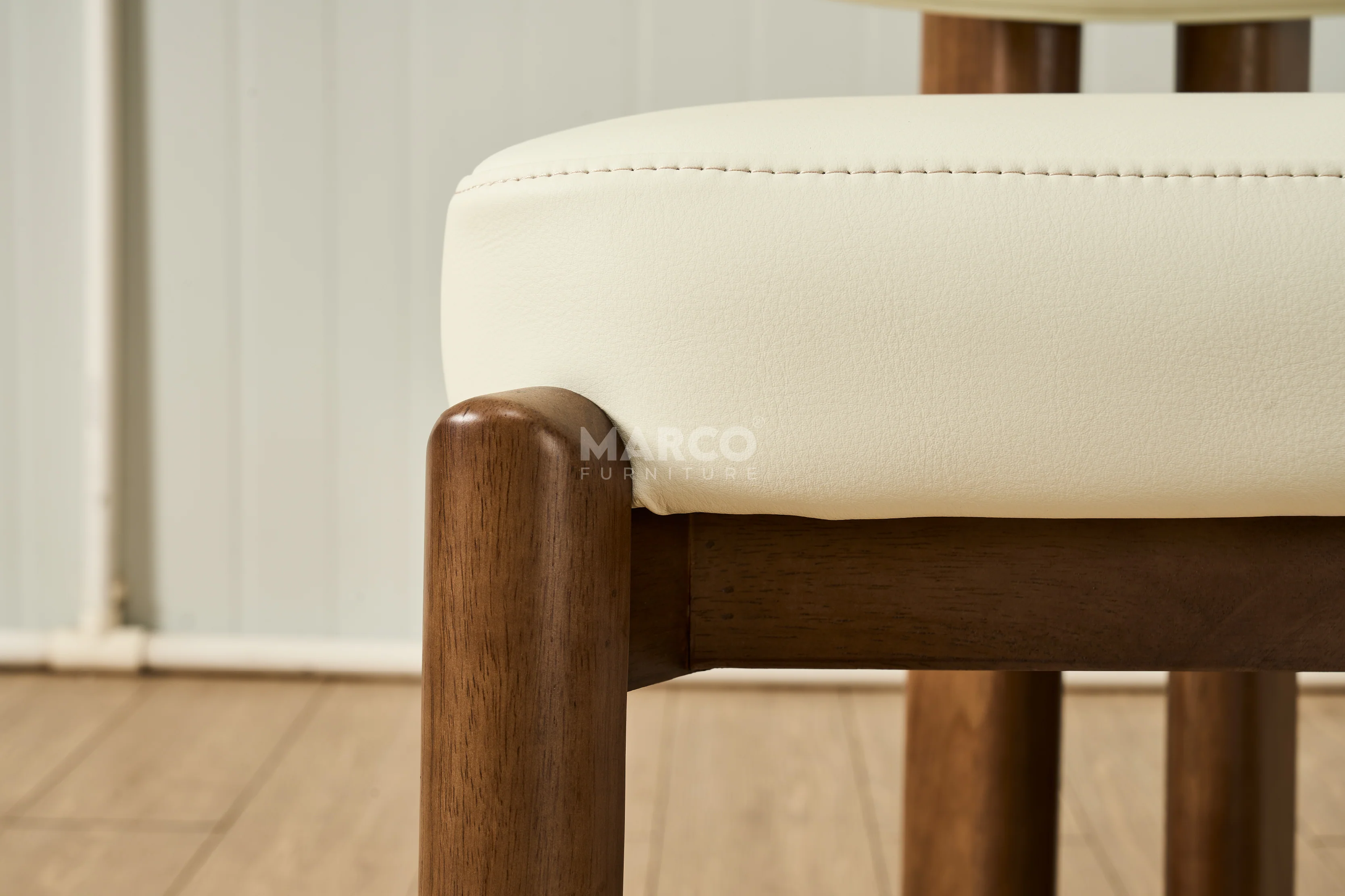 Sofie Leather Dining Chair – Modern Design with Wooden Legs - Image 7