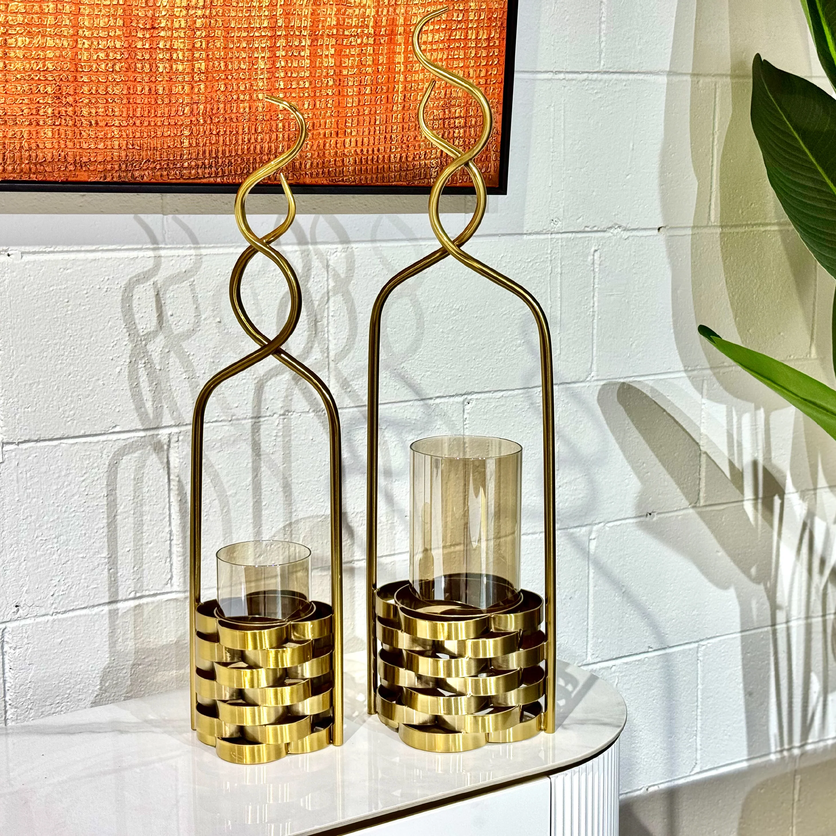 Gold Spiral Candle Holder Set - Image 2