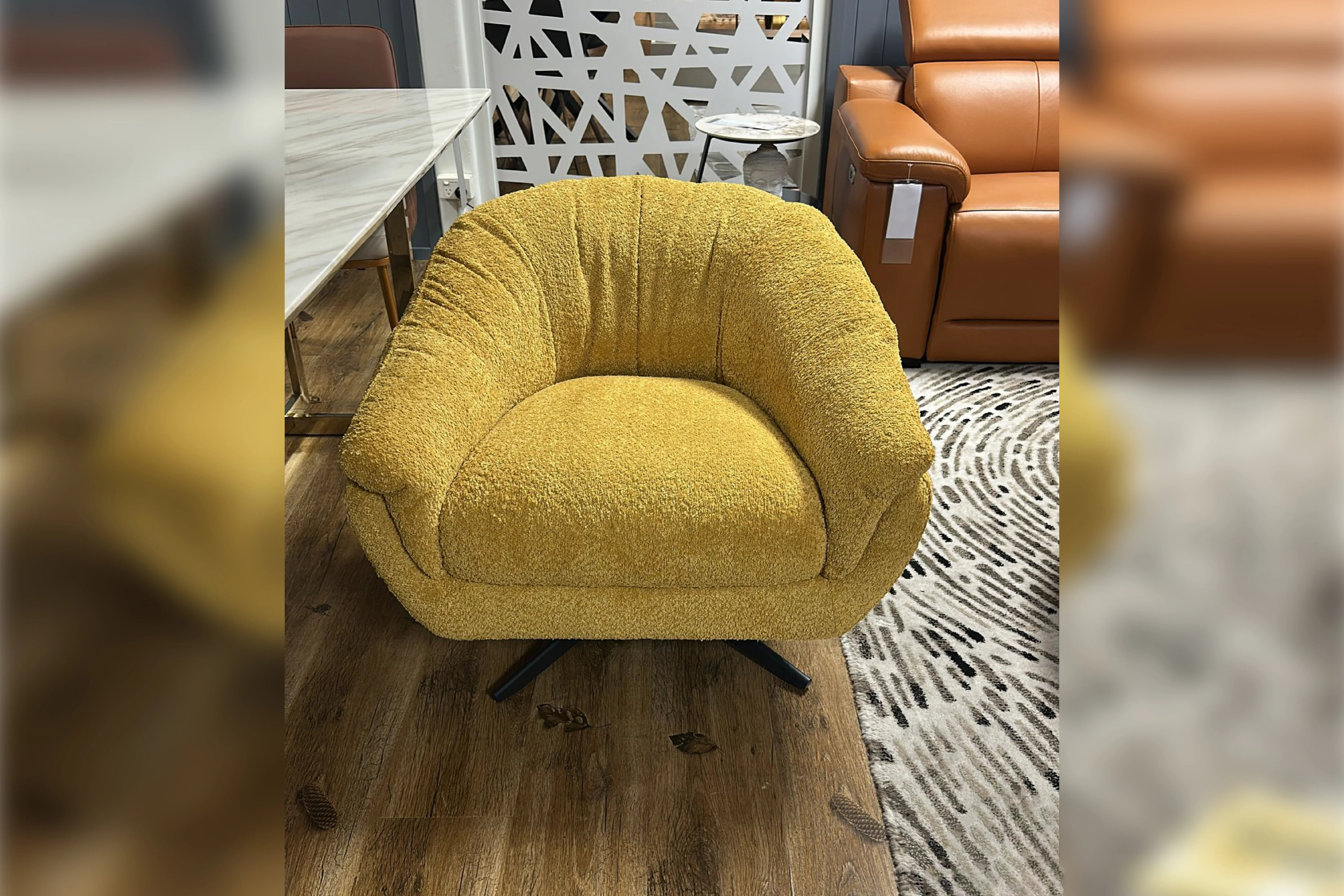 Stella Velvet Accent Armchair – Swivel Occasional Chair - Image 11