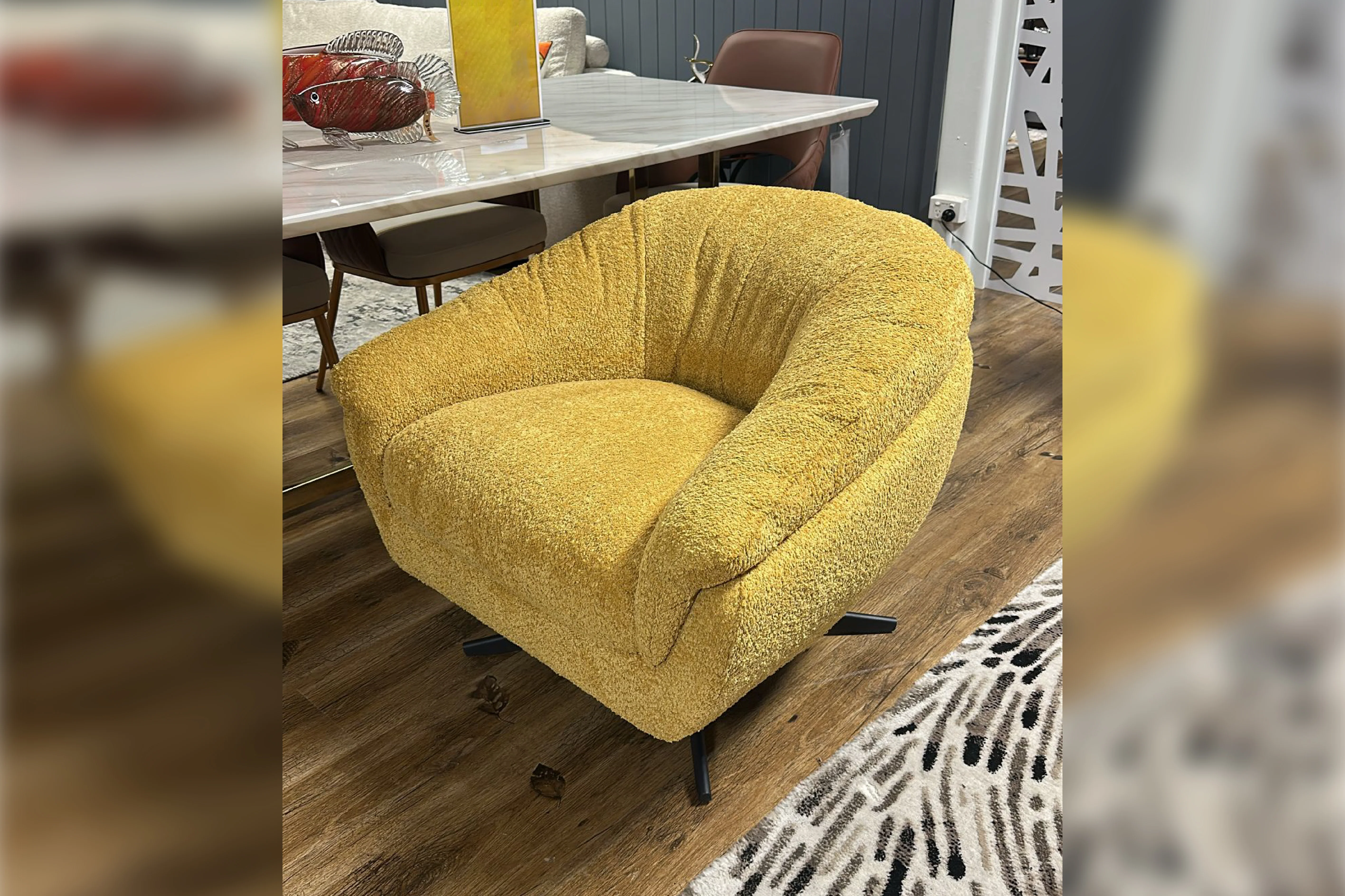 Stella Velvet Accent Armchair – Swivel Occasional Chair - Image 12