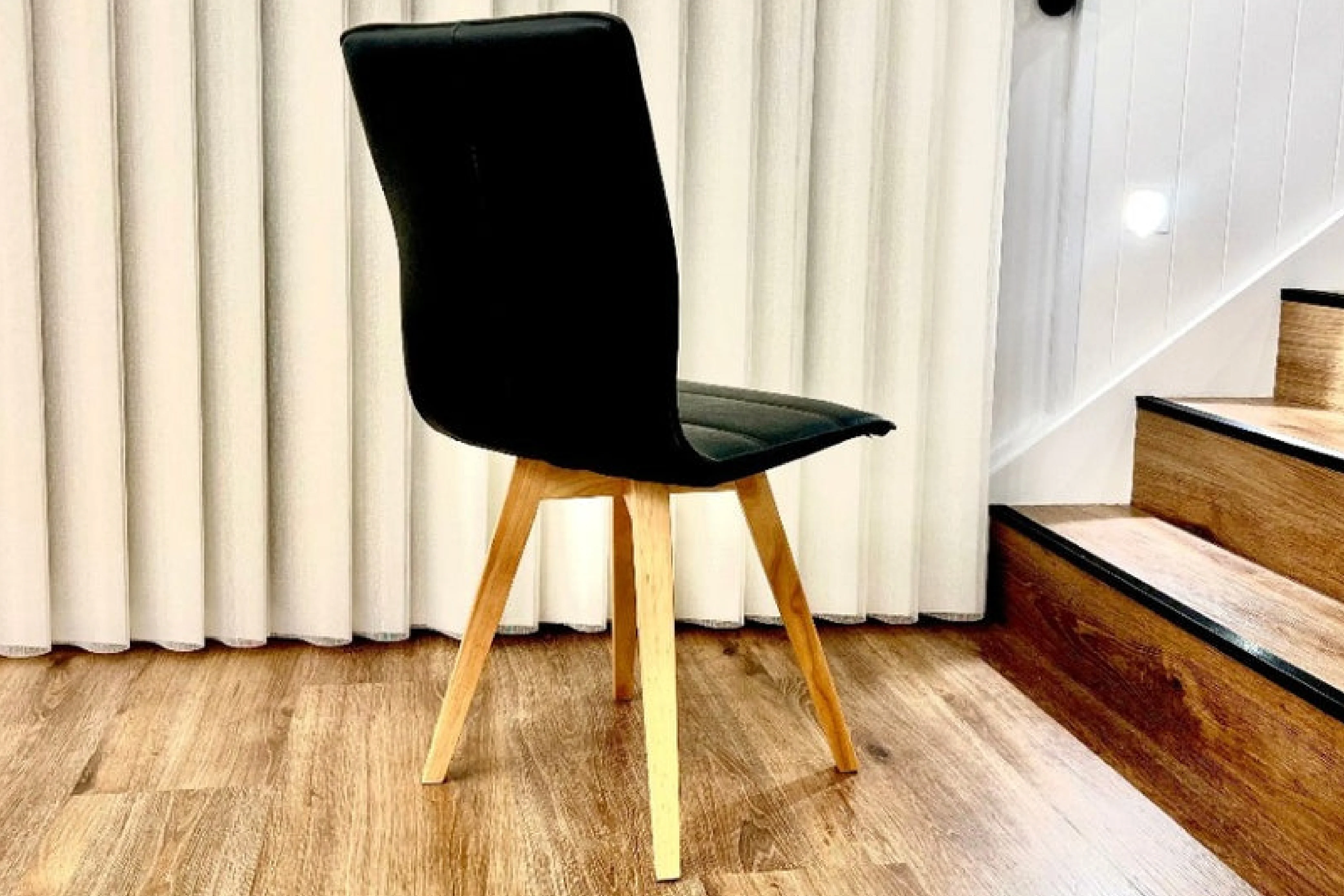 Sydney Black PU Leather Dining Chair – Armless High-Back Chair - Image 3