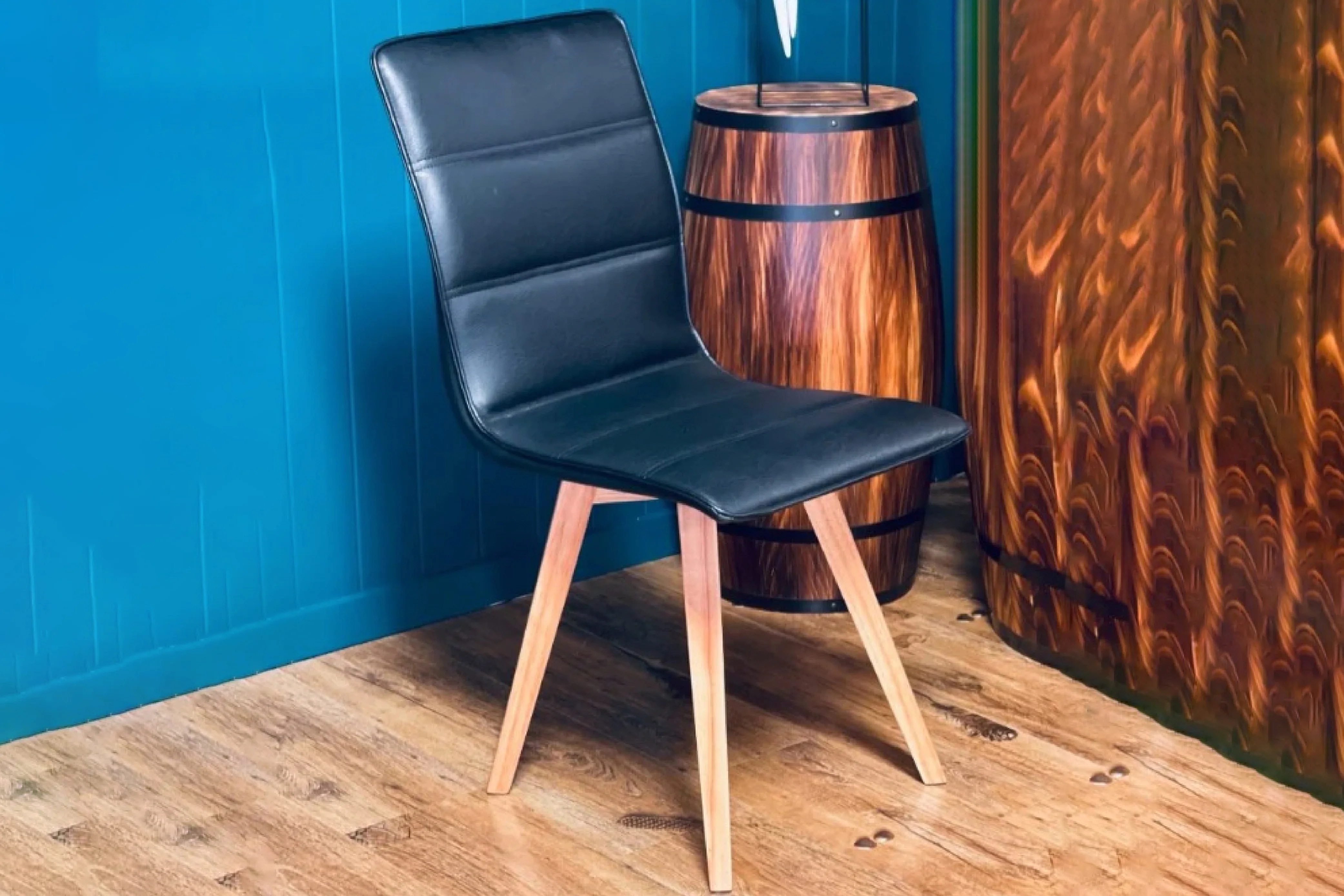 Sydney Black PU Leather Dining Chair – Armless High-Back Chair - Image 5