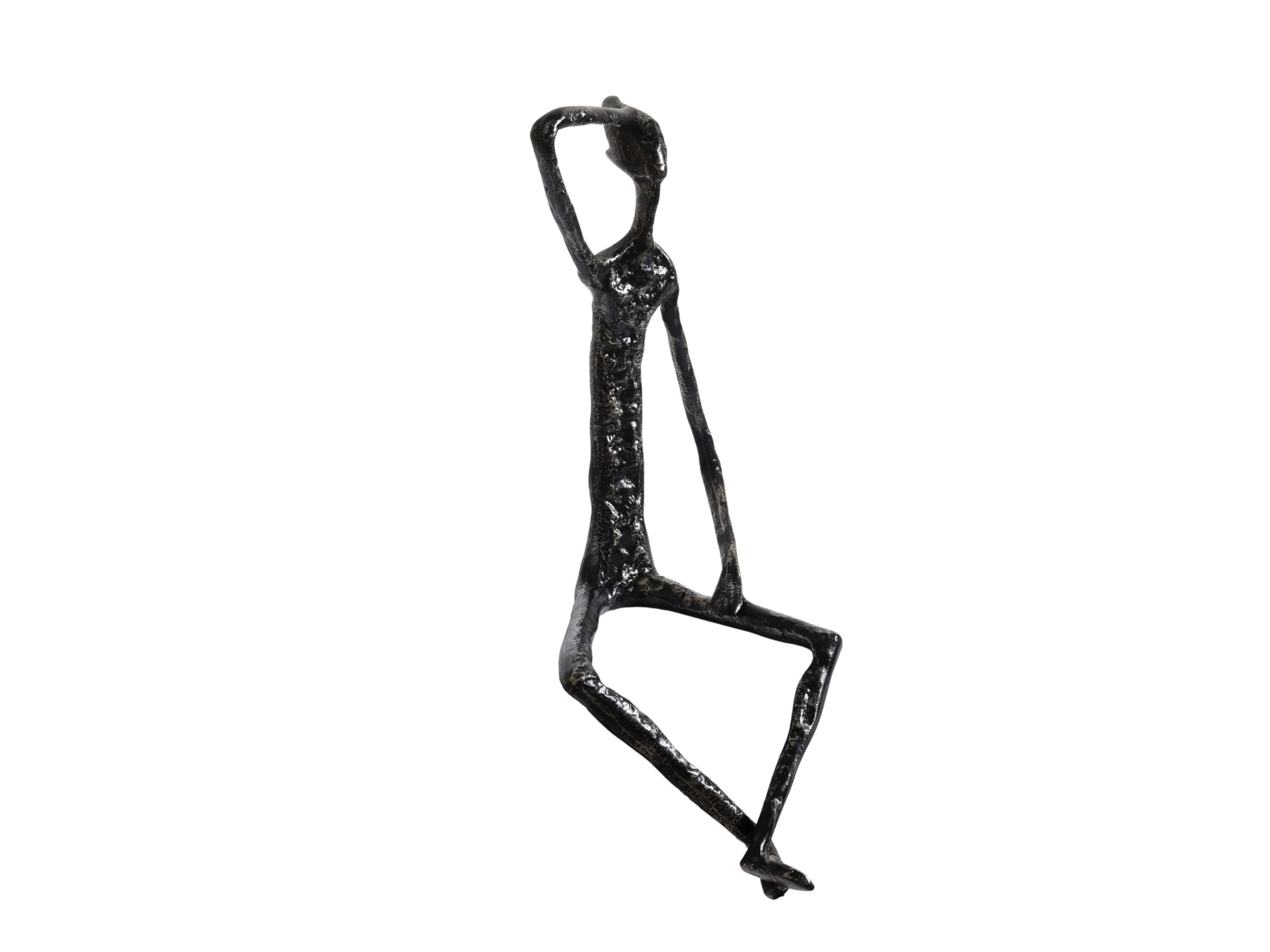 Thinking Man Figurine – Black & Gold Metal Shelf Sculpture - Image 13