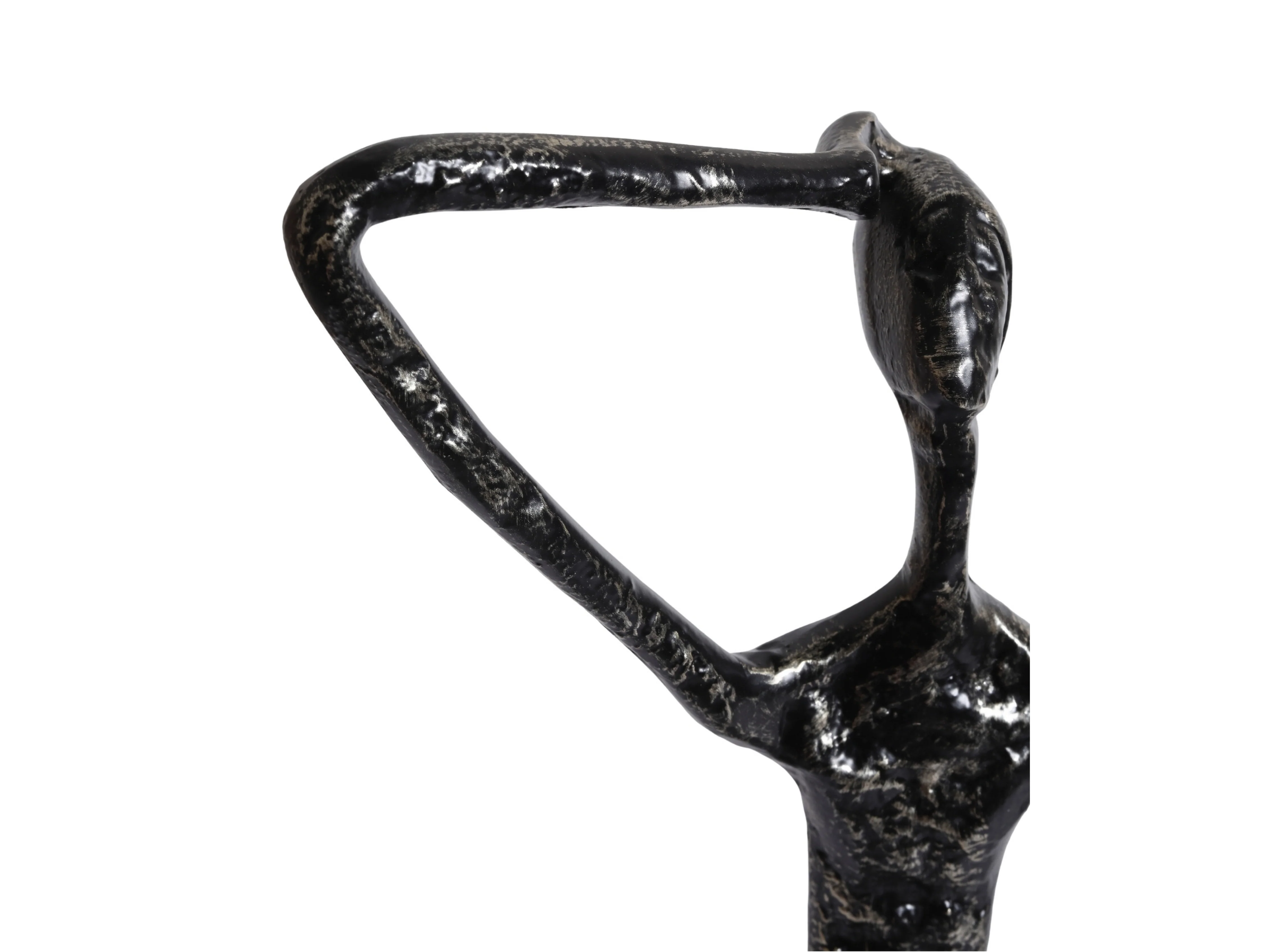 Thinking Man Figurine – Black & Gold Metal Shelf Sculpture - Image 14