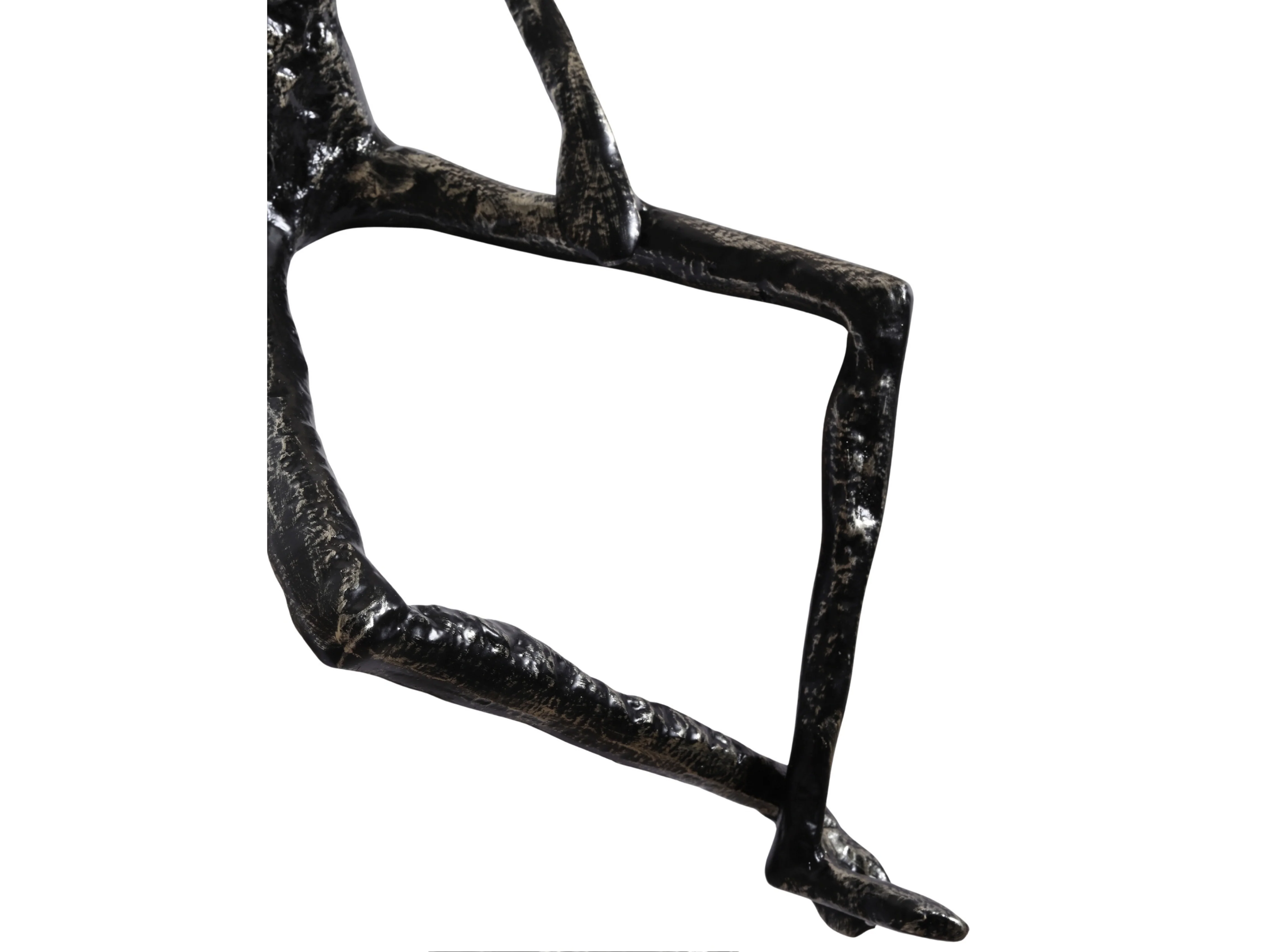 Thinking Man Figurine – Black & Gold Metal Shelf Sculpture - Image 16