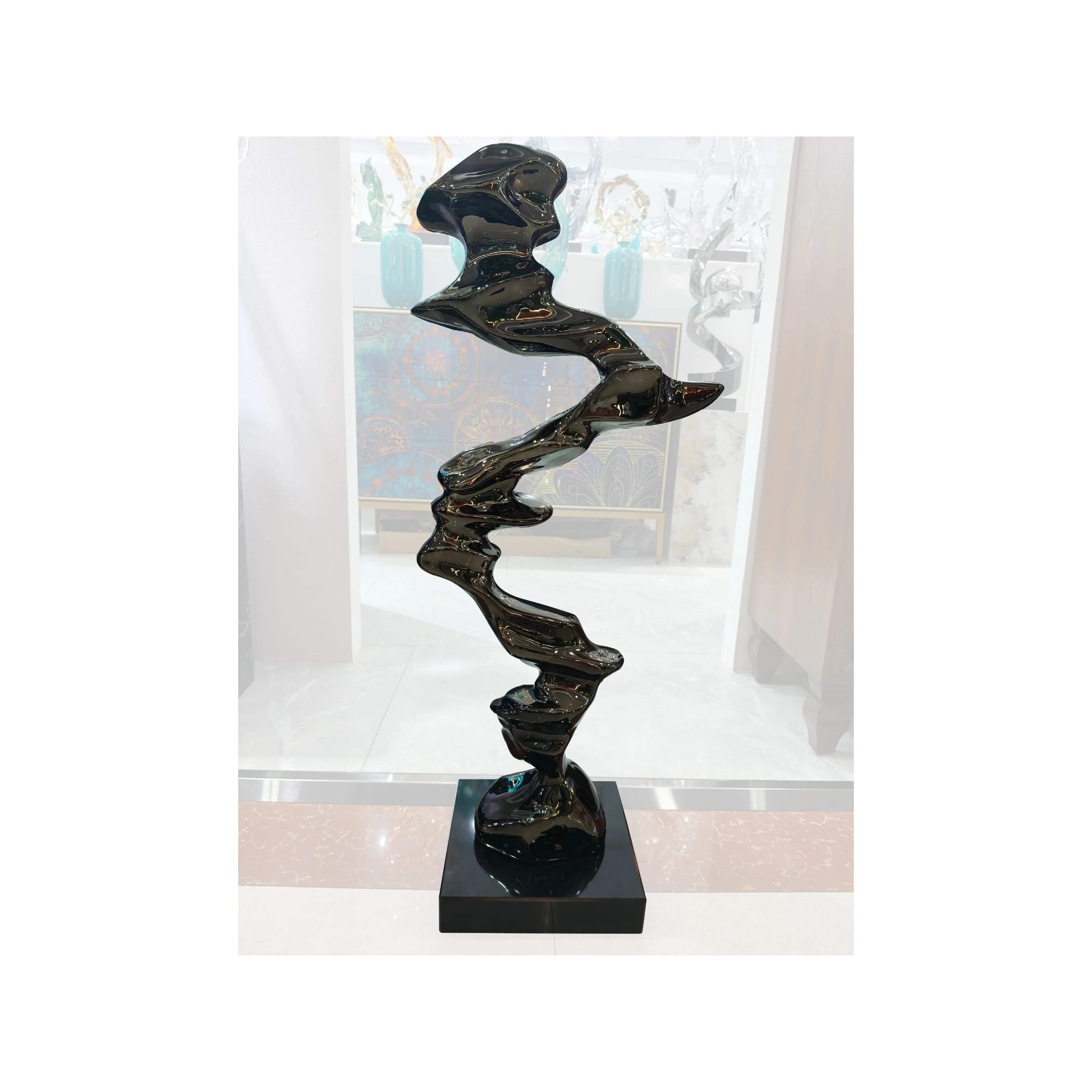 Twisting Flow Black Sculpture - Image 10