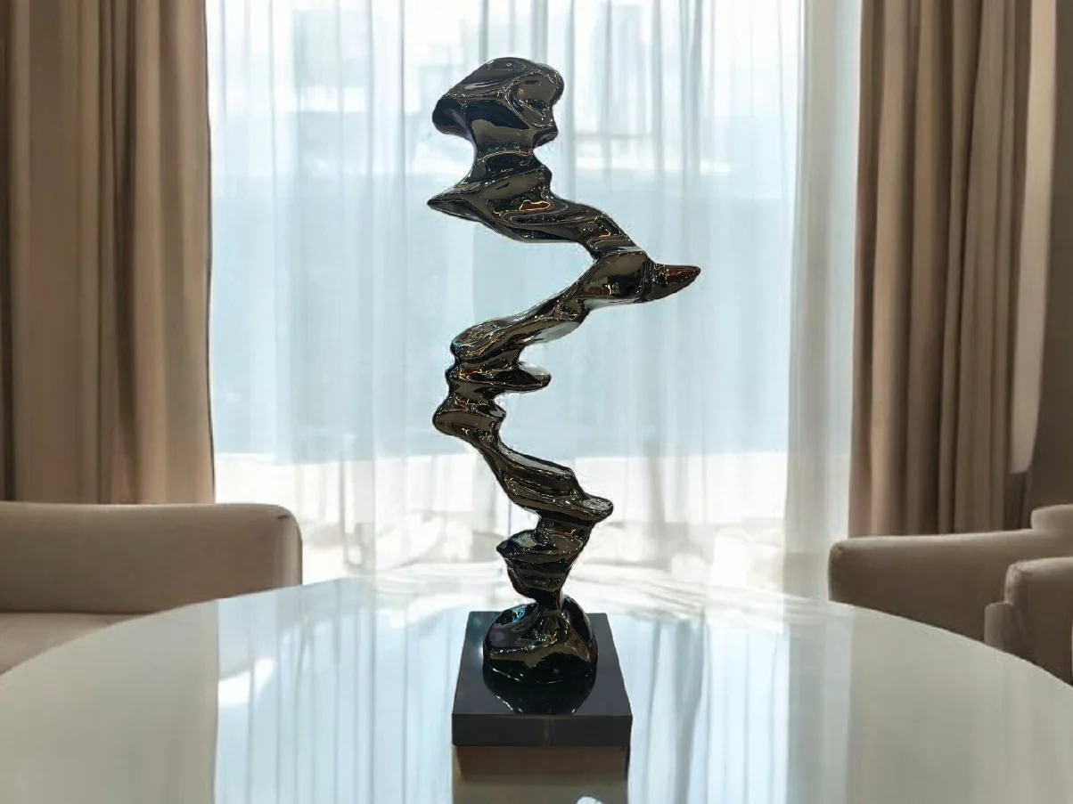 Twisting Flow Black Sculpture - Image 9
