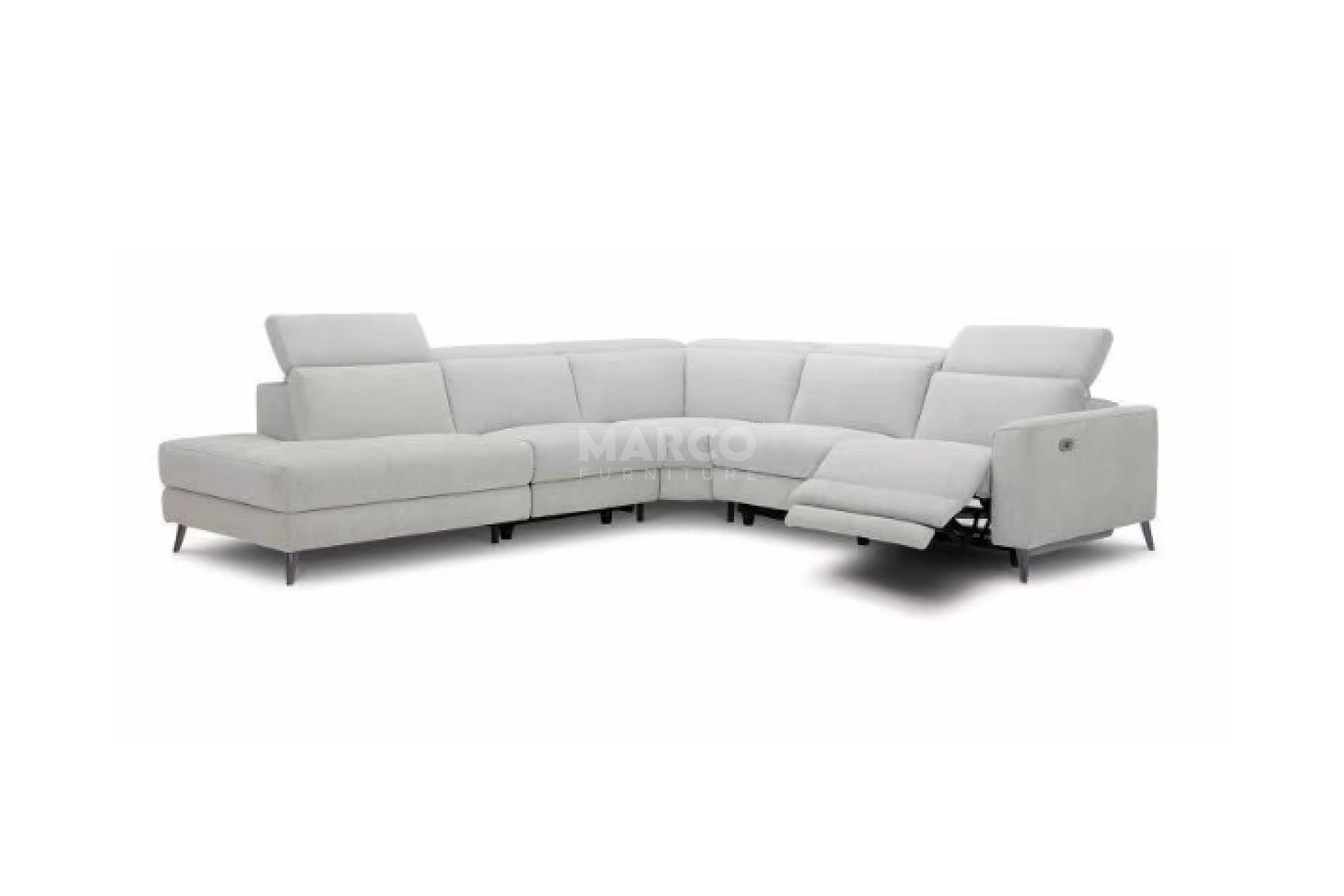 Vegas Fabric Modular Corner Lounge with Electric Recliner - Image 3