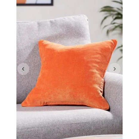 Velour OrangeColor Designer Cushion