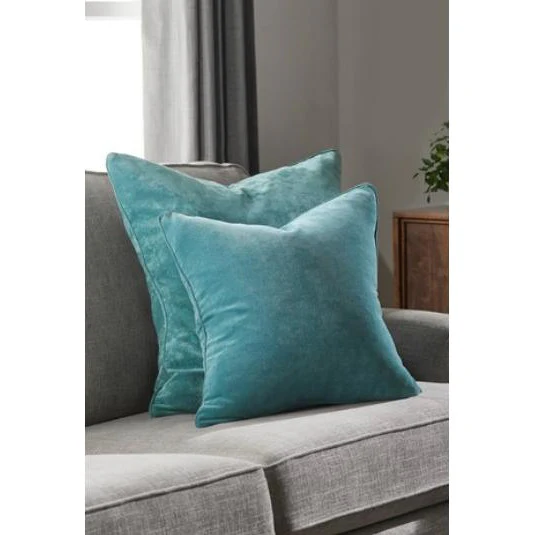 Velour Teal Color Designer Cushion