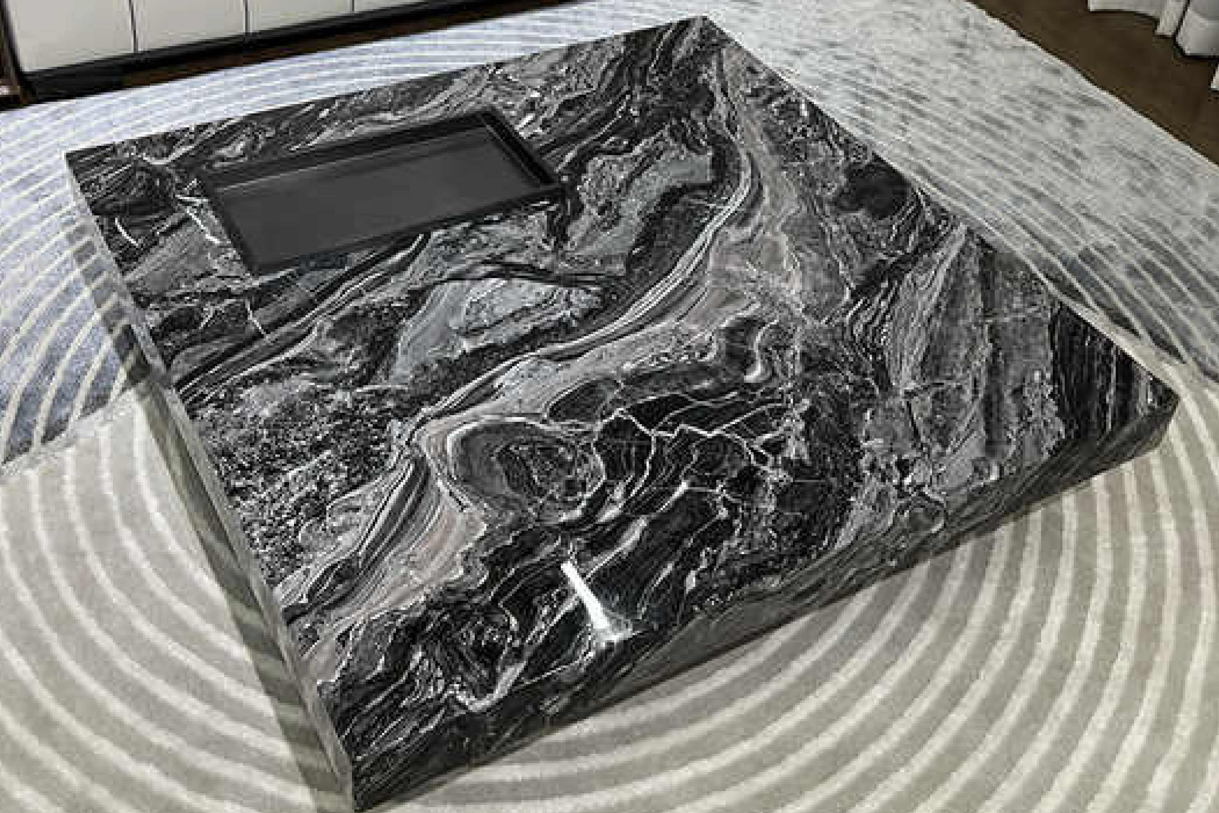 Venezia sintered Stone Coffee Table with Stainless Steel Base - Image 3