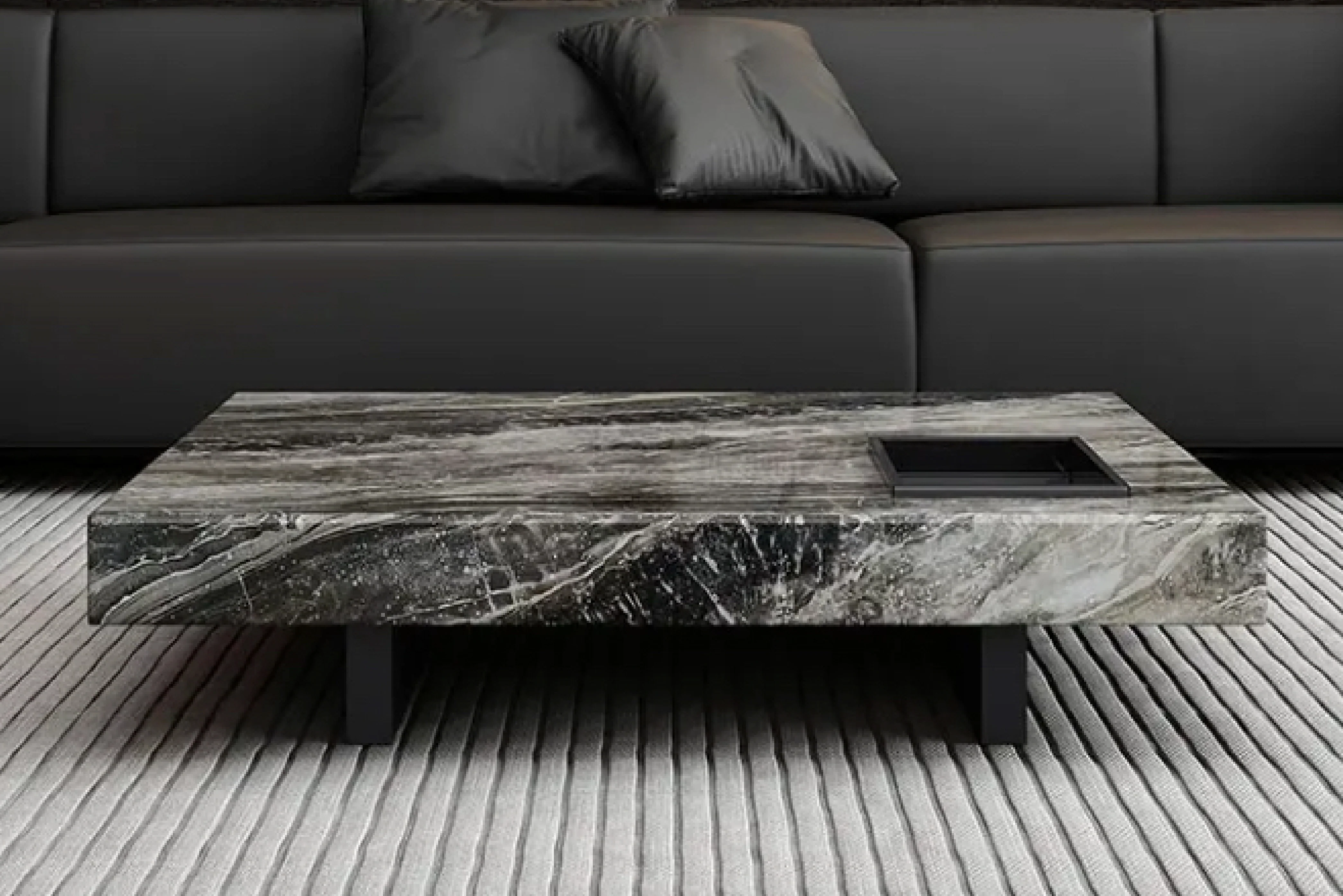 Venezia sintered Stone Coffee Table with Stainless Steel Base - Image 4