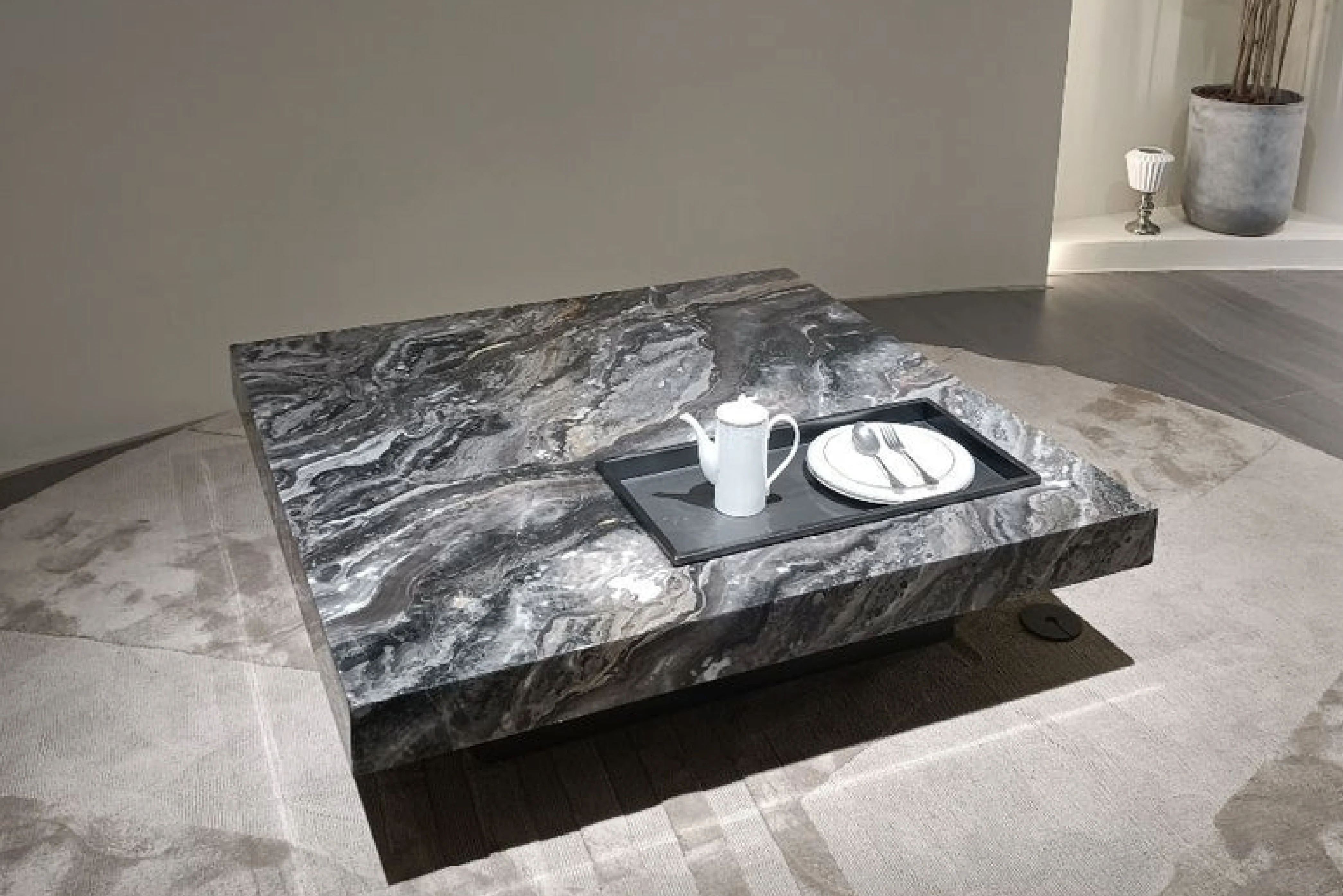 Venezia sintered Stone Coffee Table with Stainless Steel Base - Image 5