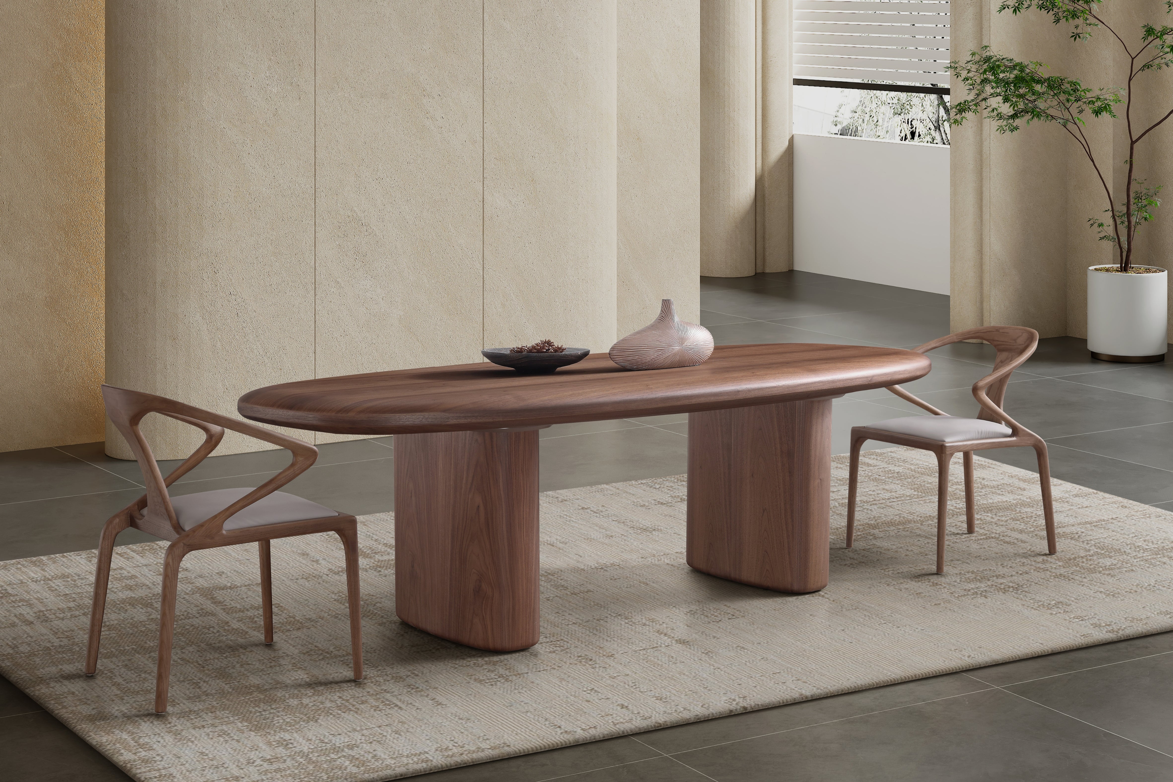 Venus Walnut Oval Dining Table (200cm) - Image 3