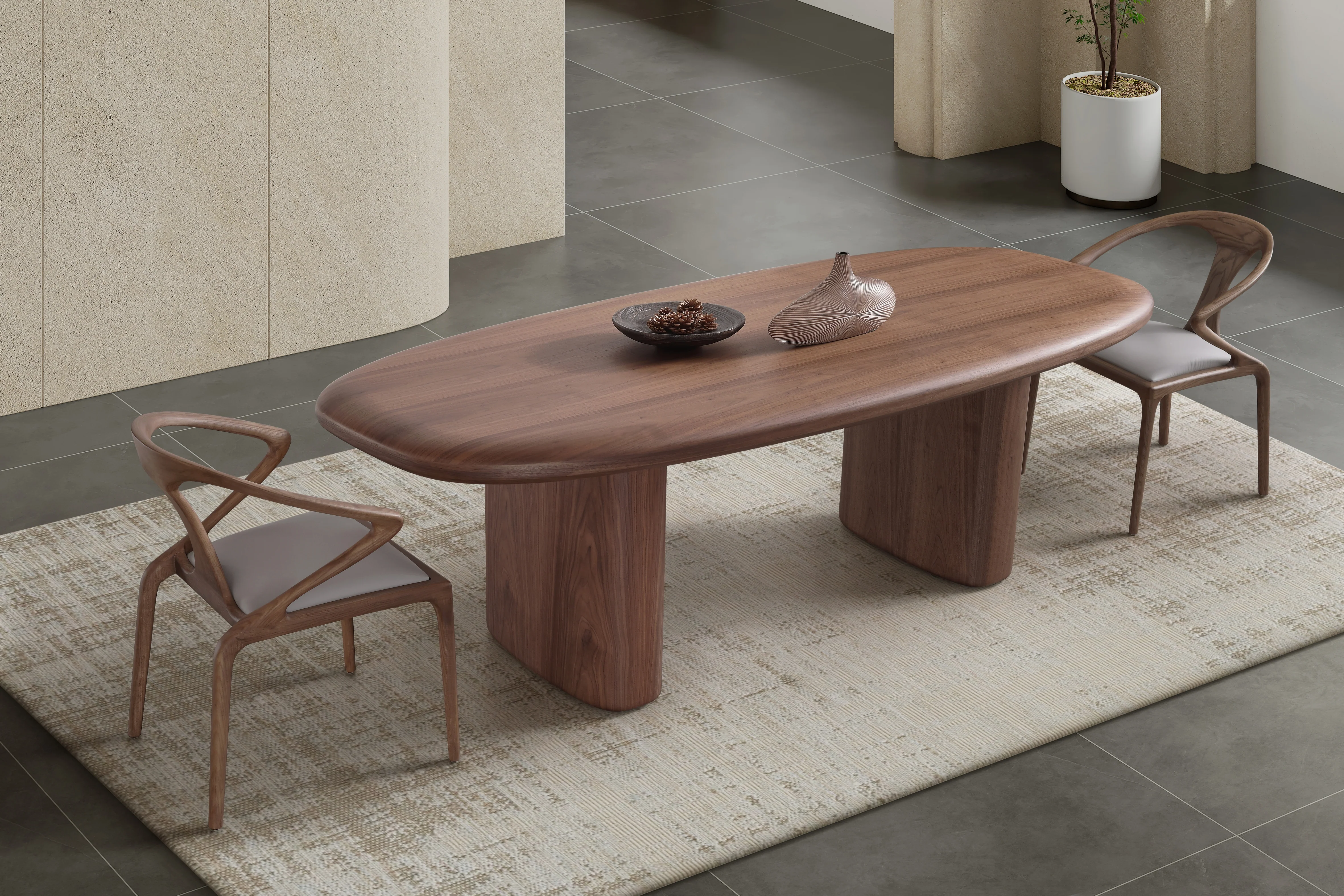Venus Walnut Oval Dining Table (200cm) - Image 4