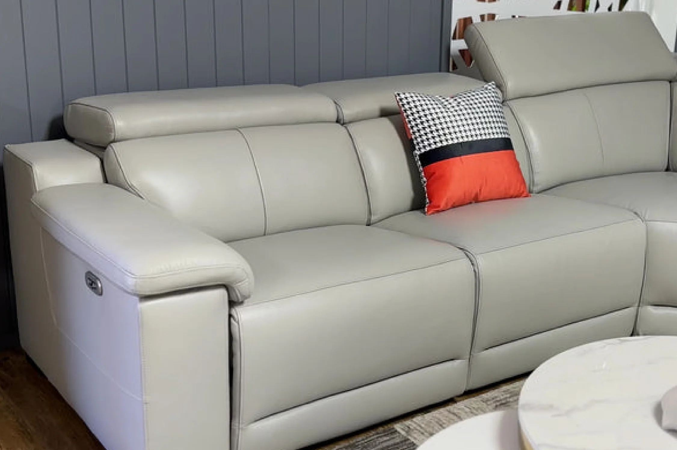 Victoria L-Shape Leather Lounge - Modular Corner Recliner Sofa - Image 11