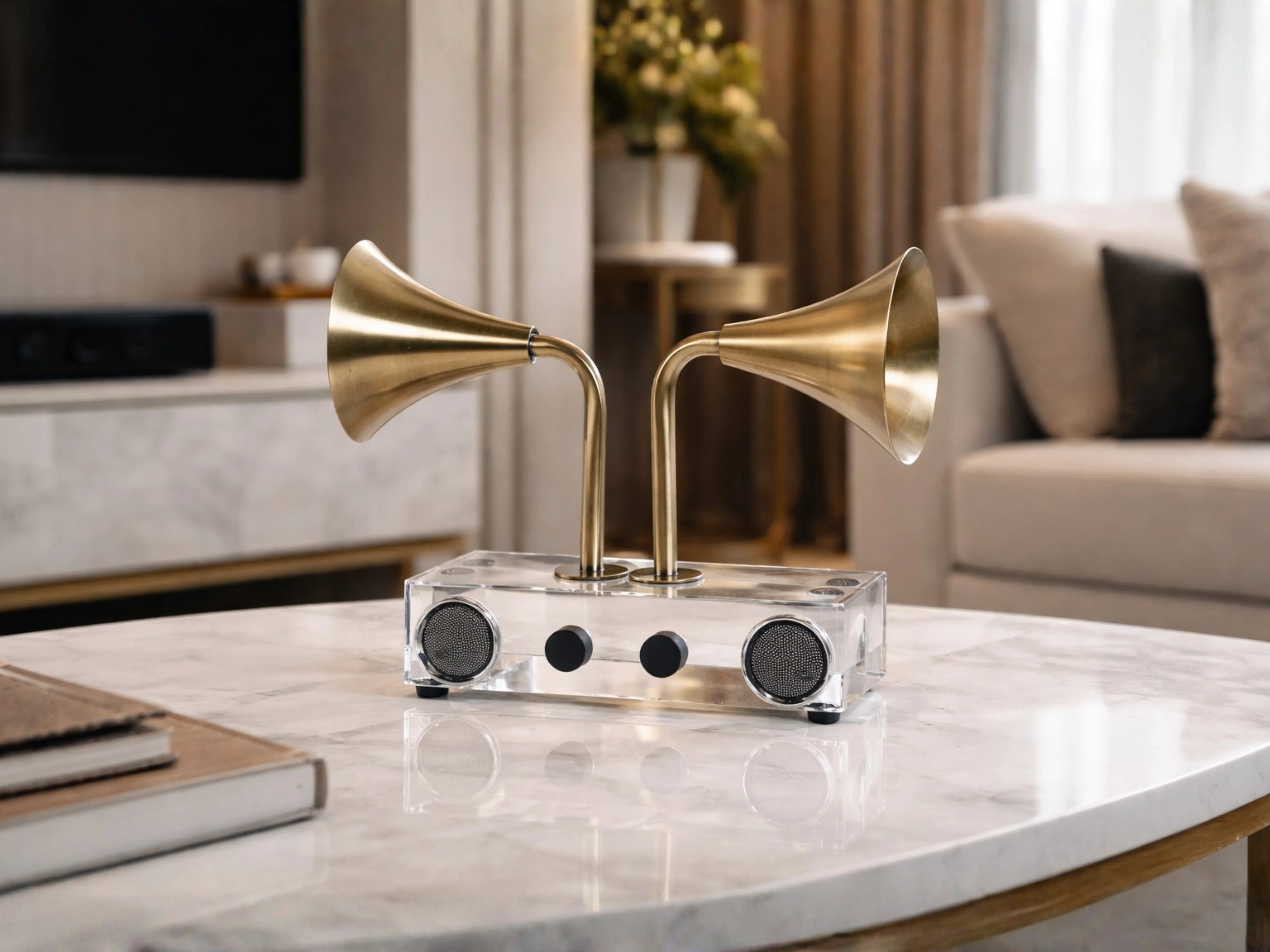 Acrylic Twin Horn Vintage Gramophone