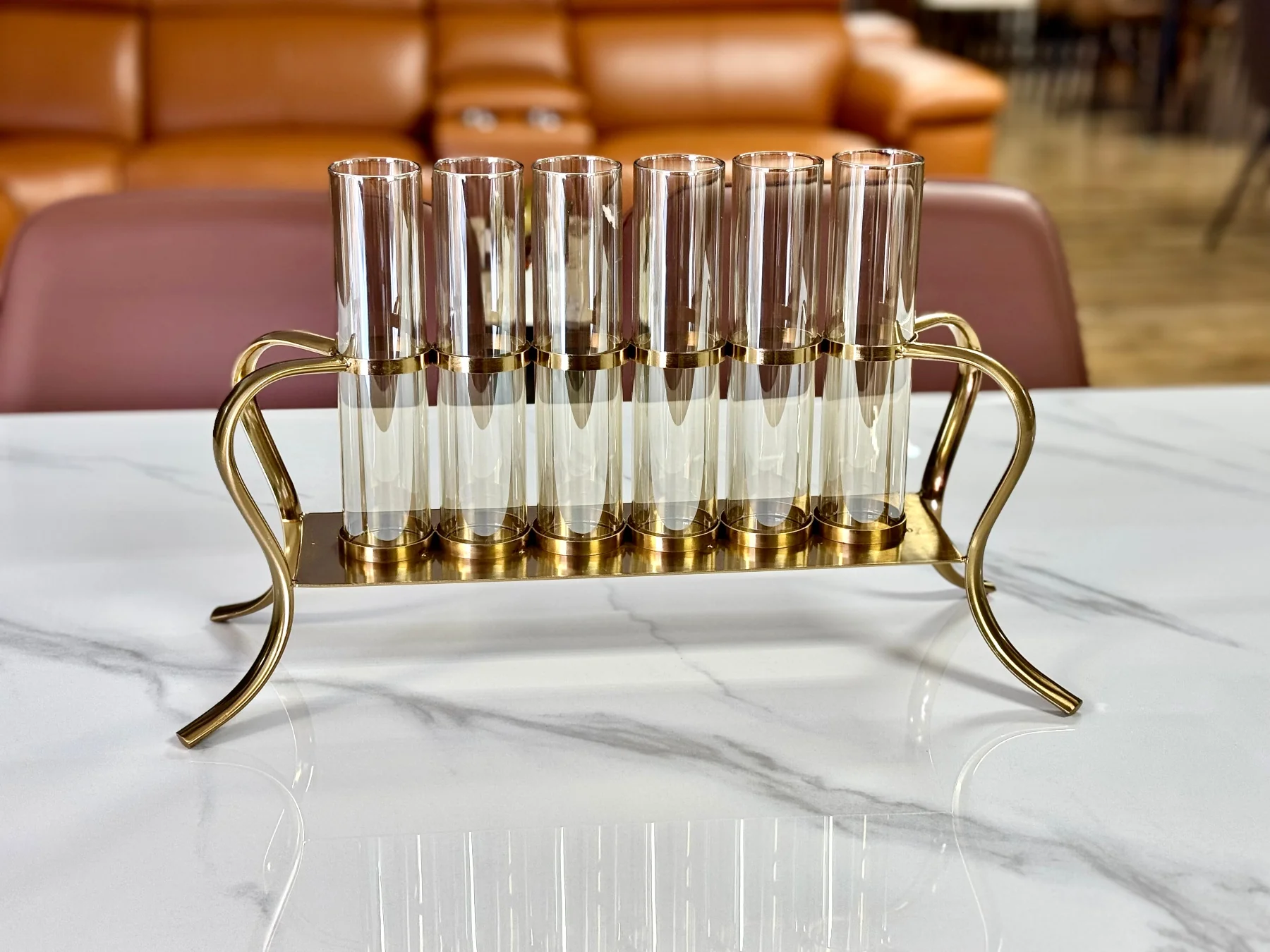 Gold Multi-Tube Candle Holder