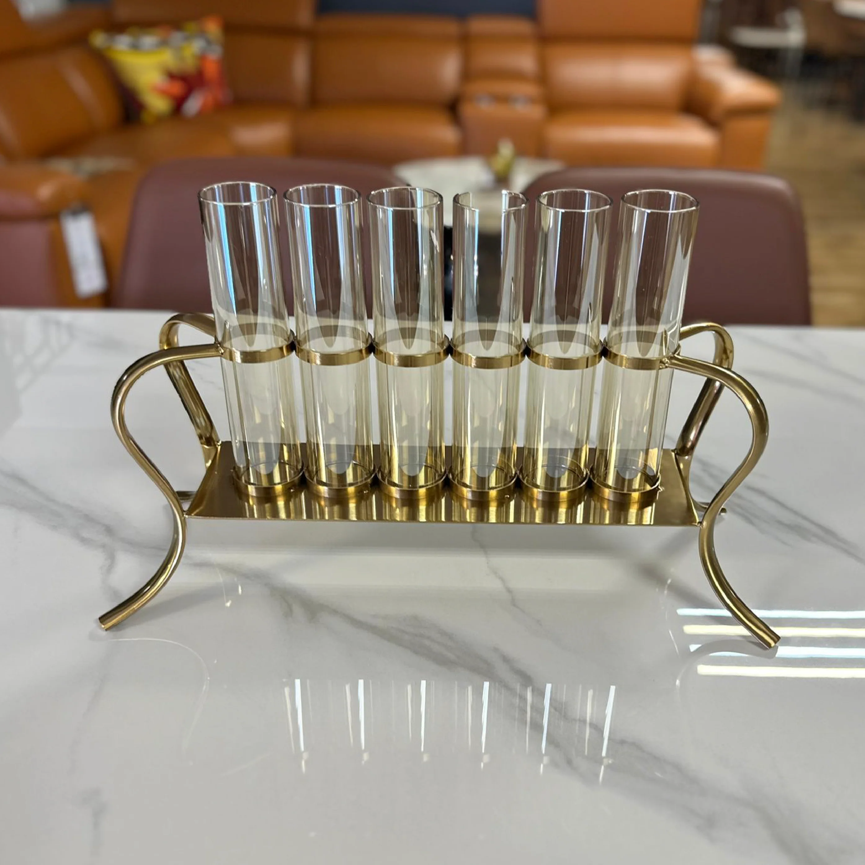 Gold Multi-Tube Candle Holder - Image 2