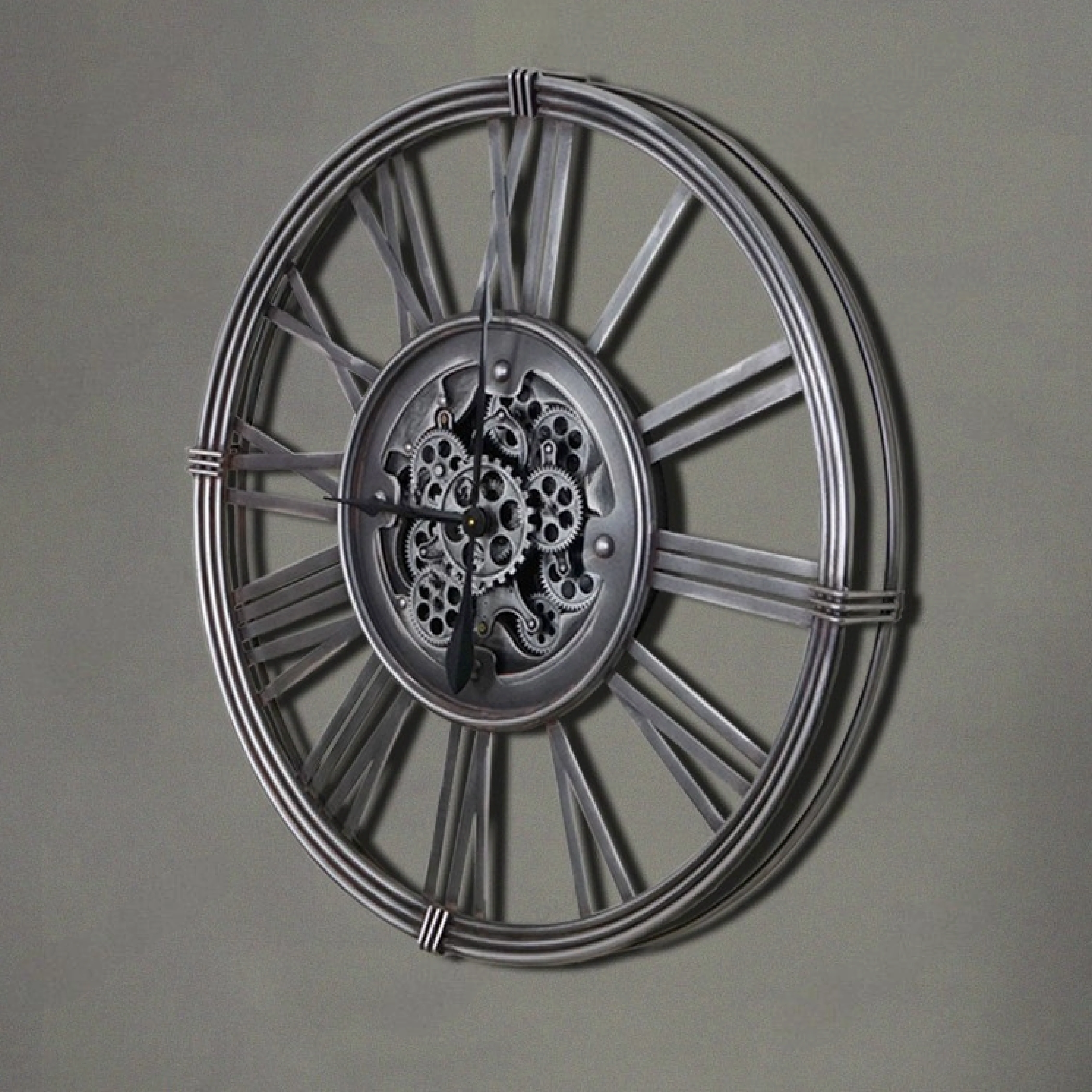Orion Large Vintage Metal Wall Clock (80cm) - Image 3