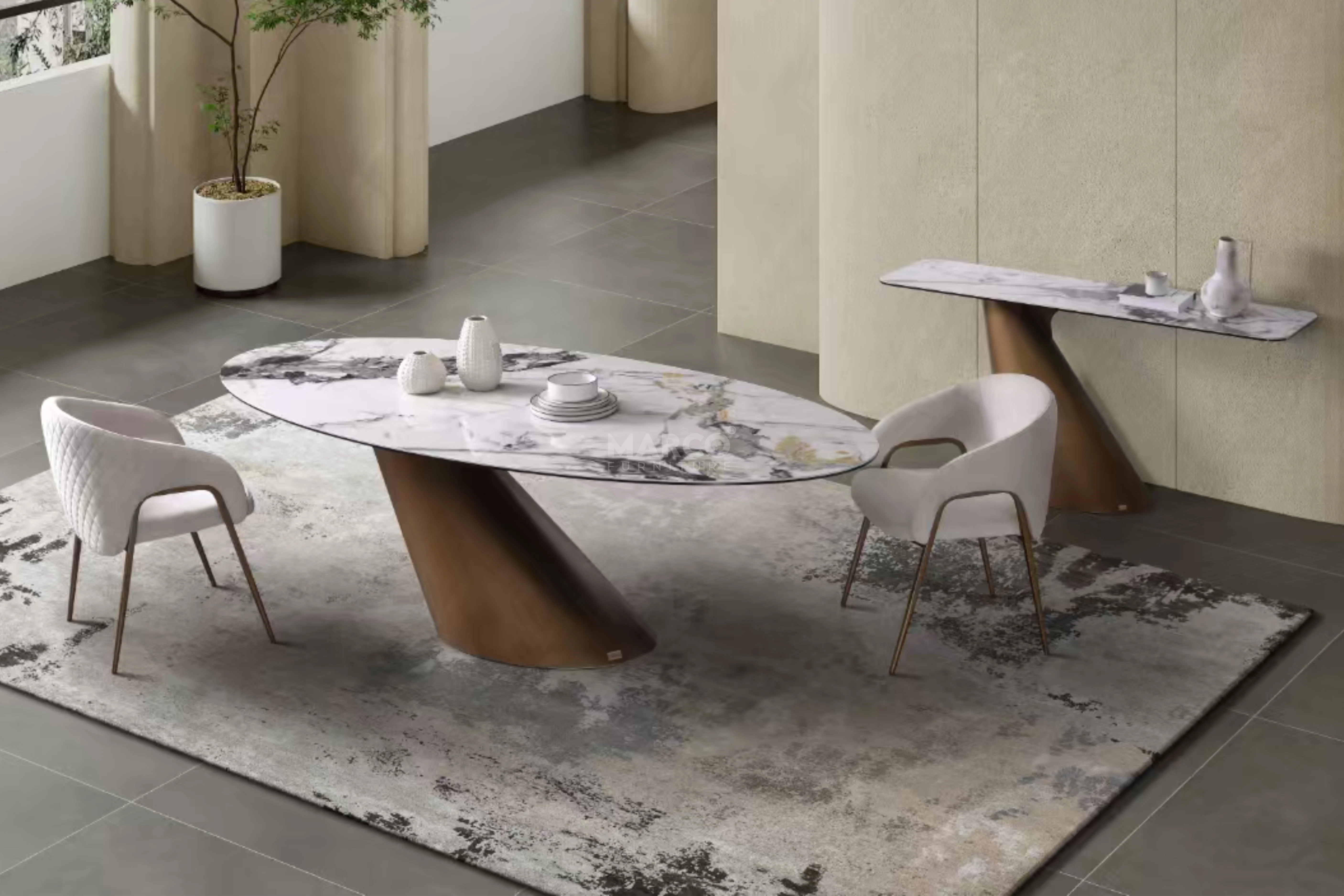 Vita Luno Sintered Stone Dining Table - Image 3