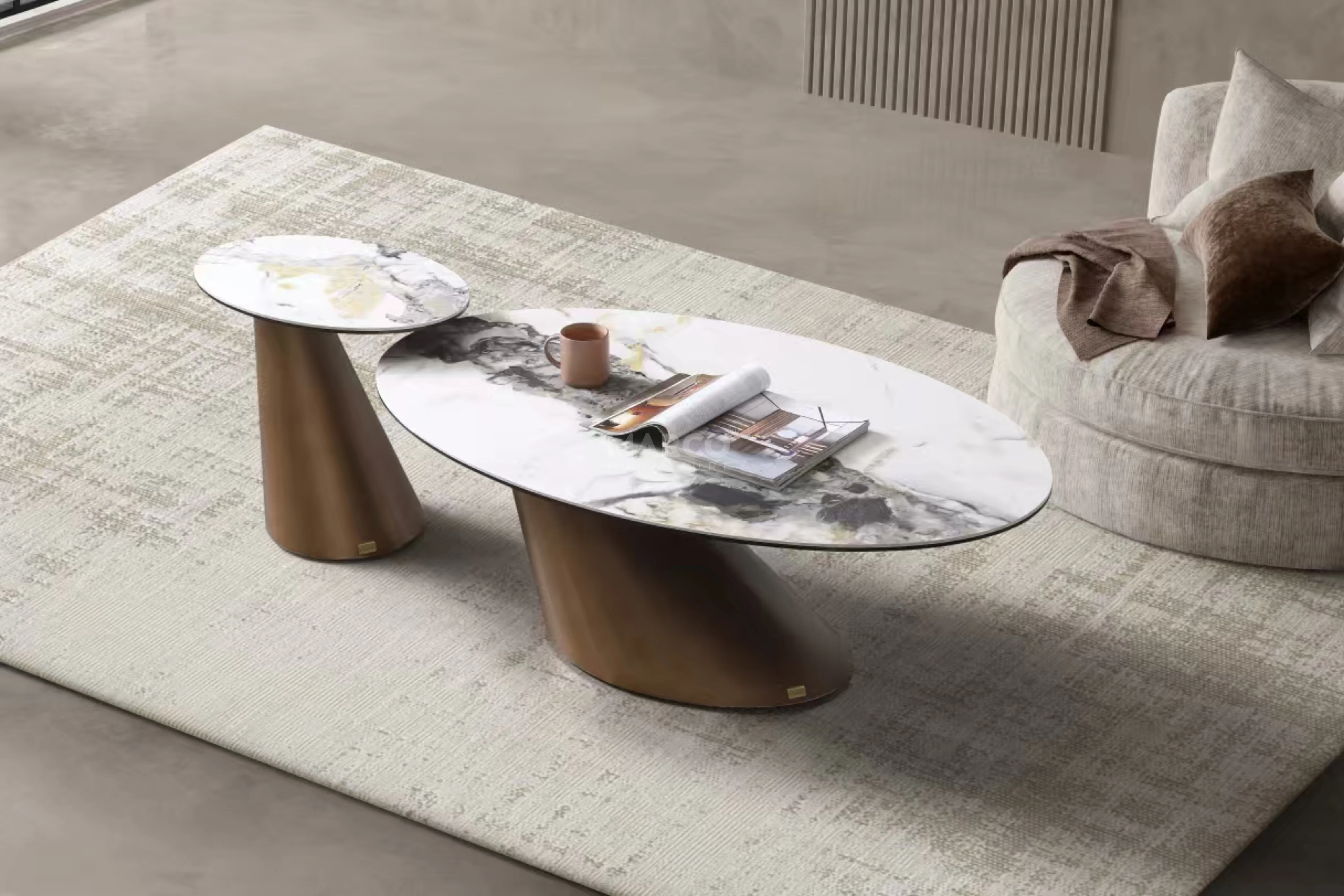Vita Luno Sintered Stone Coffee Table - Image 3