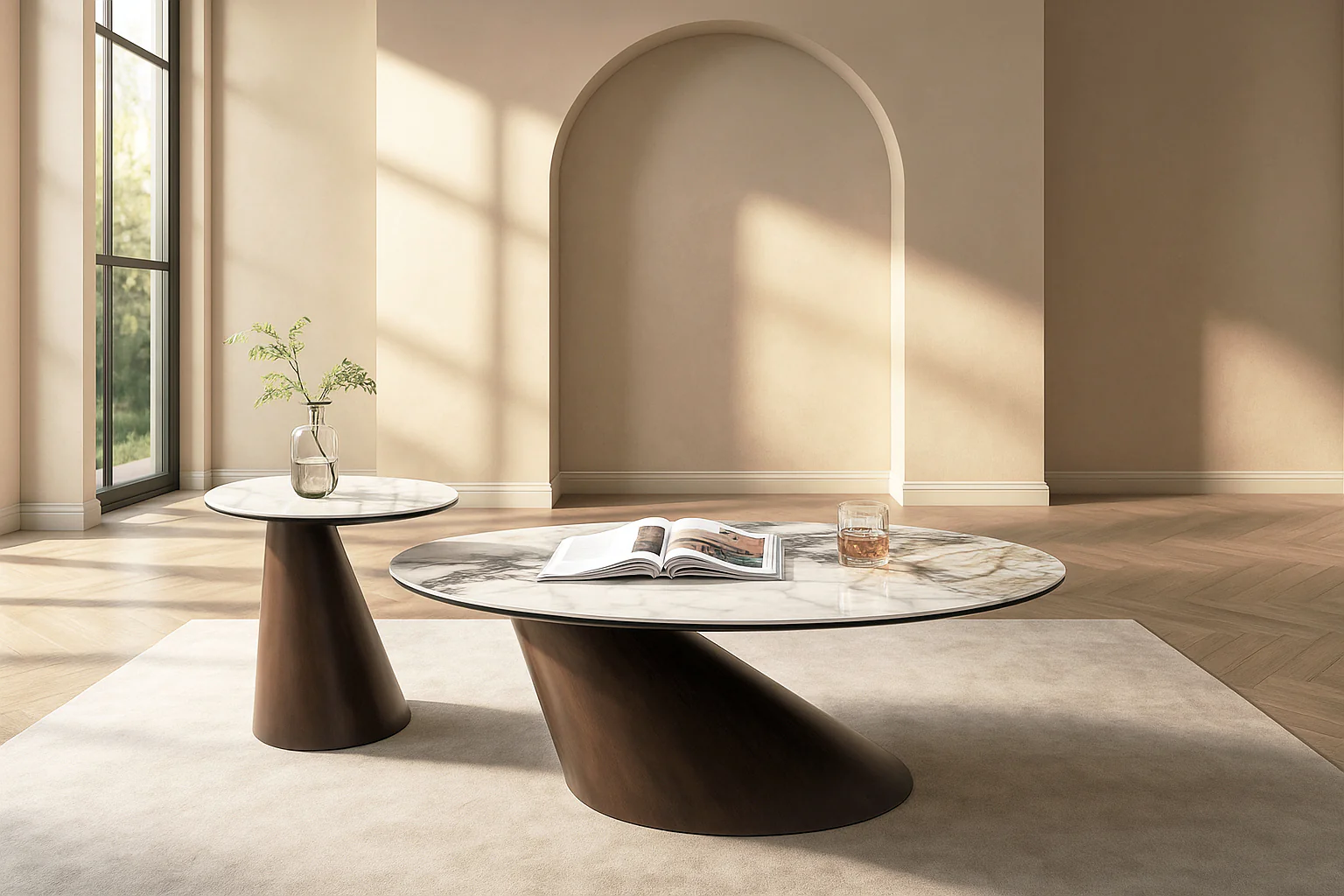 Vita Luno Sintered Stone Corner Table - Image 3