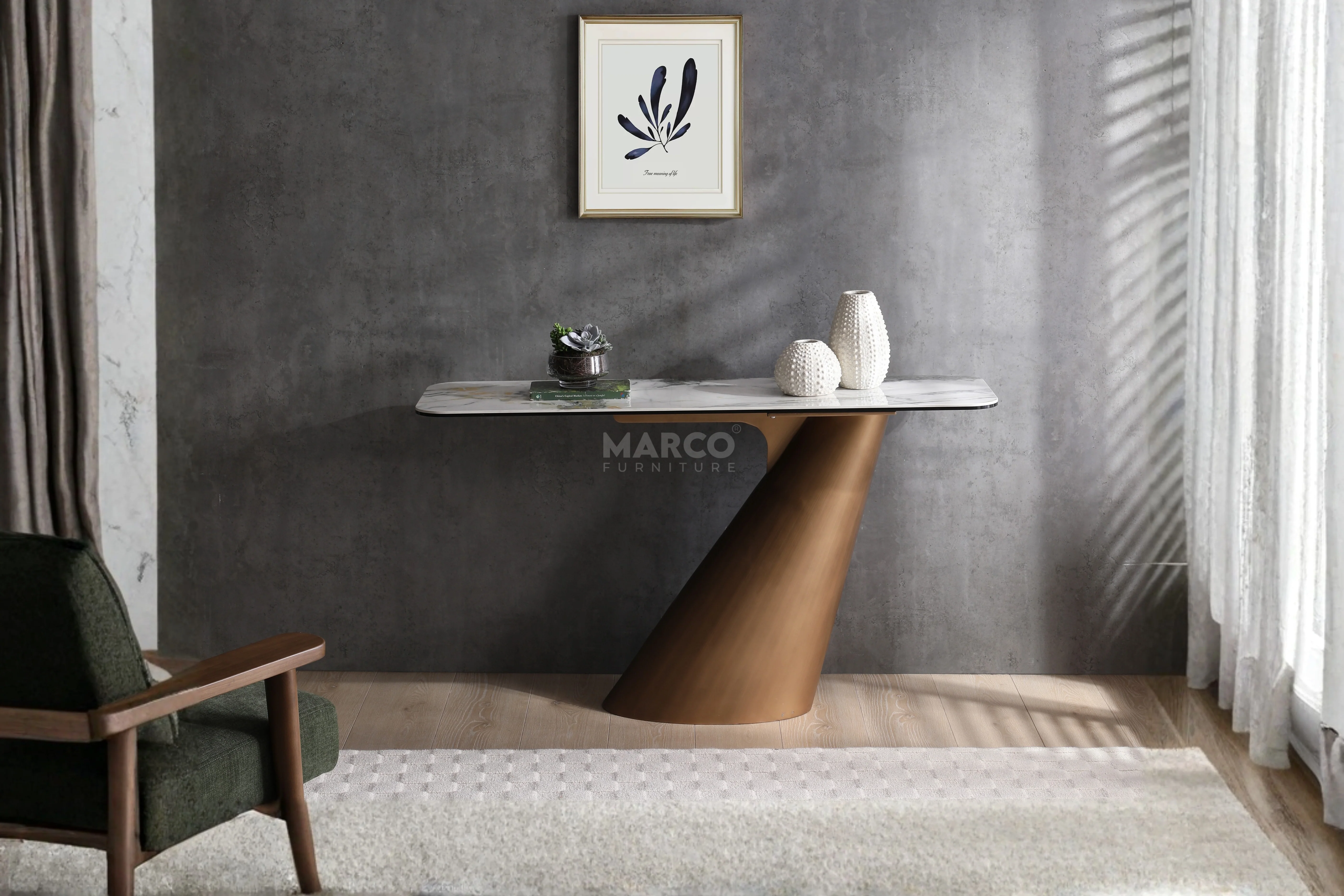 Vita Luno Sintered Stone Hallway Table - Image 6