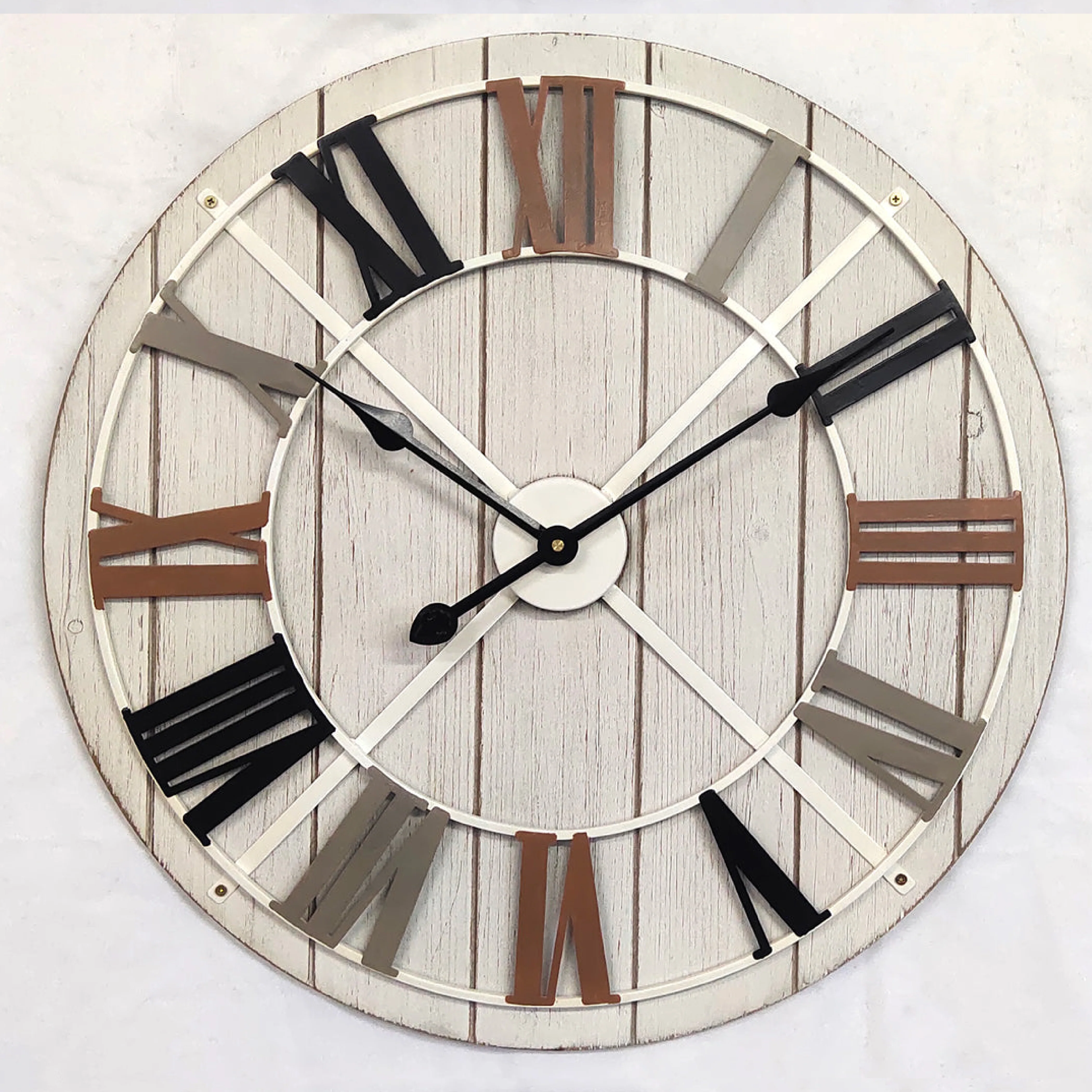 Zenith White-Washed Analog Large Size Clock - Image 7