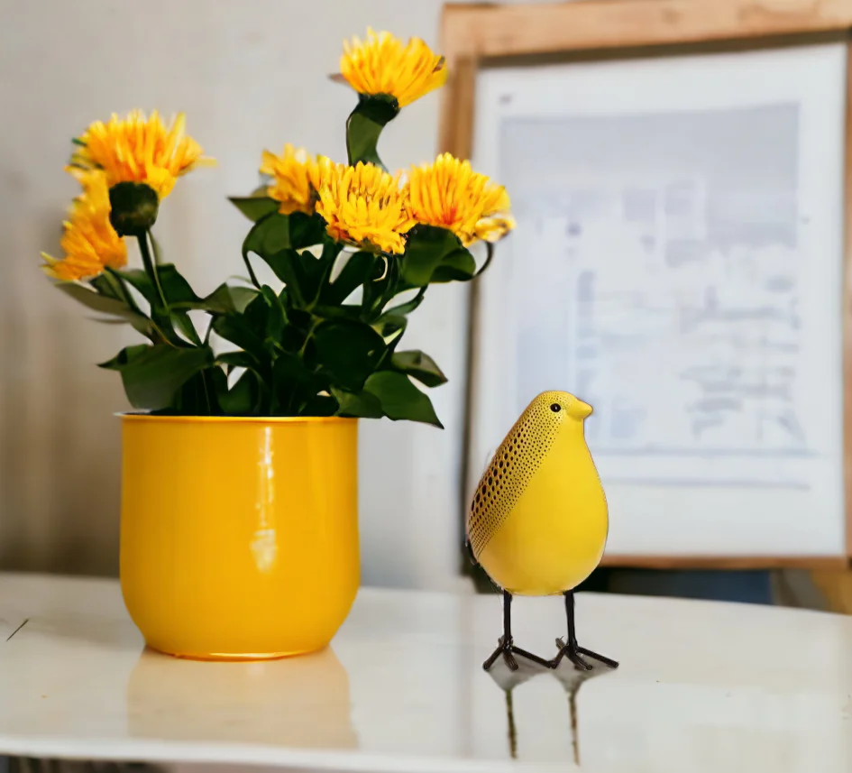 Poly Pigeon Bird Figurine (Yellow) - Image 2