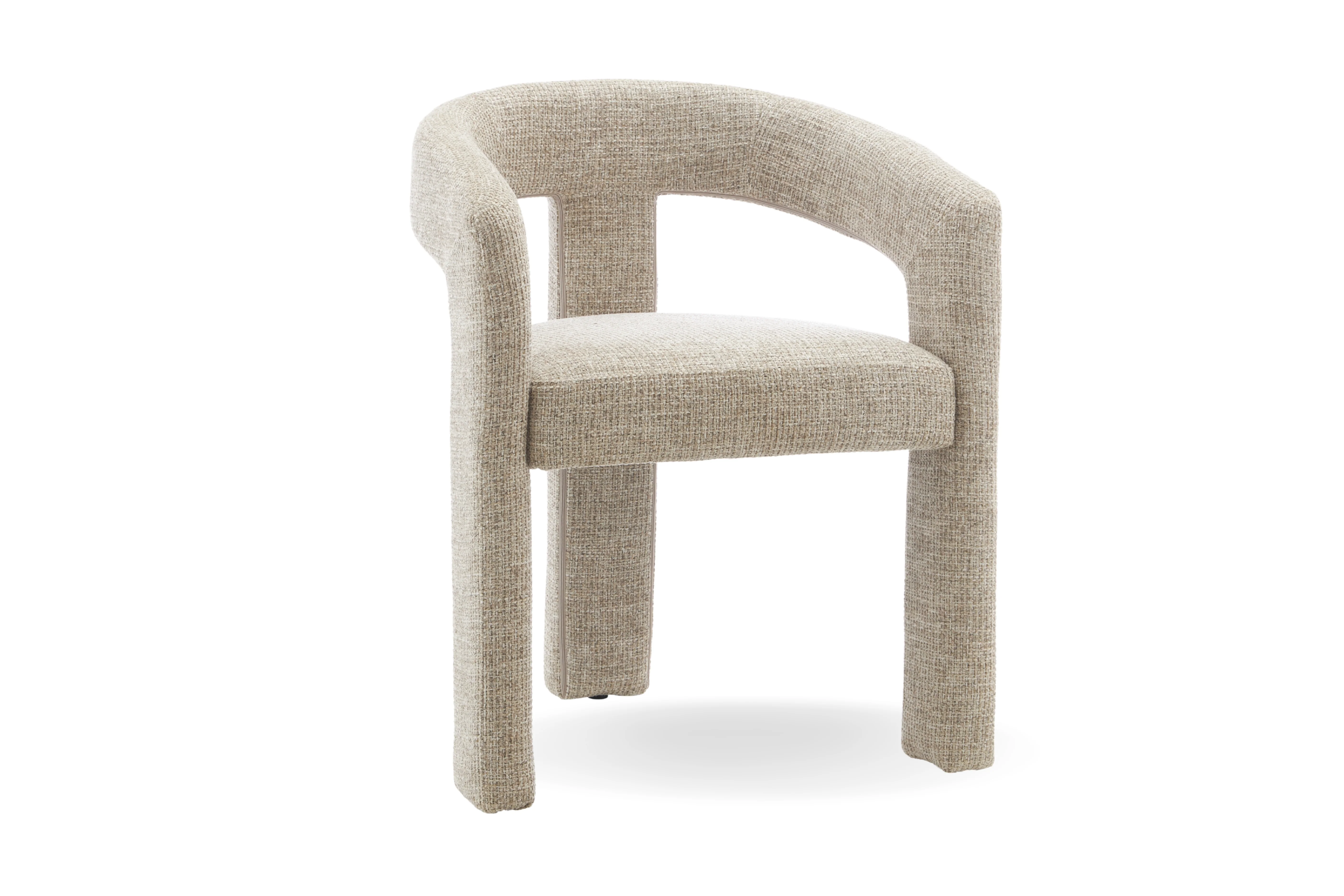 Zara Woven Fabric Dining Chair - Image 6